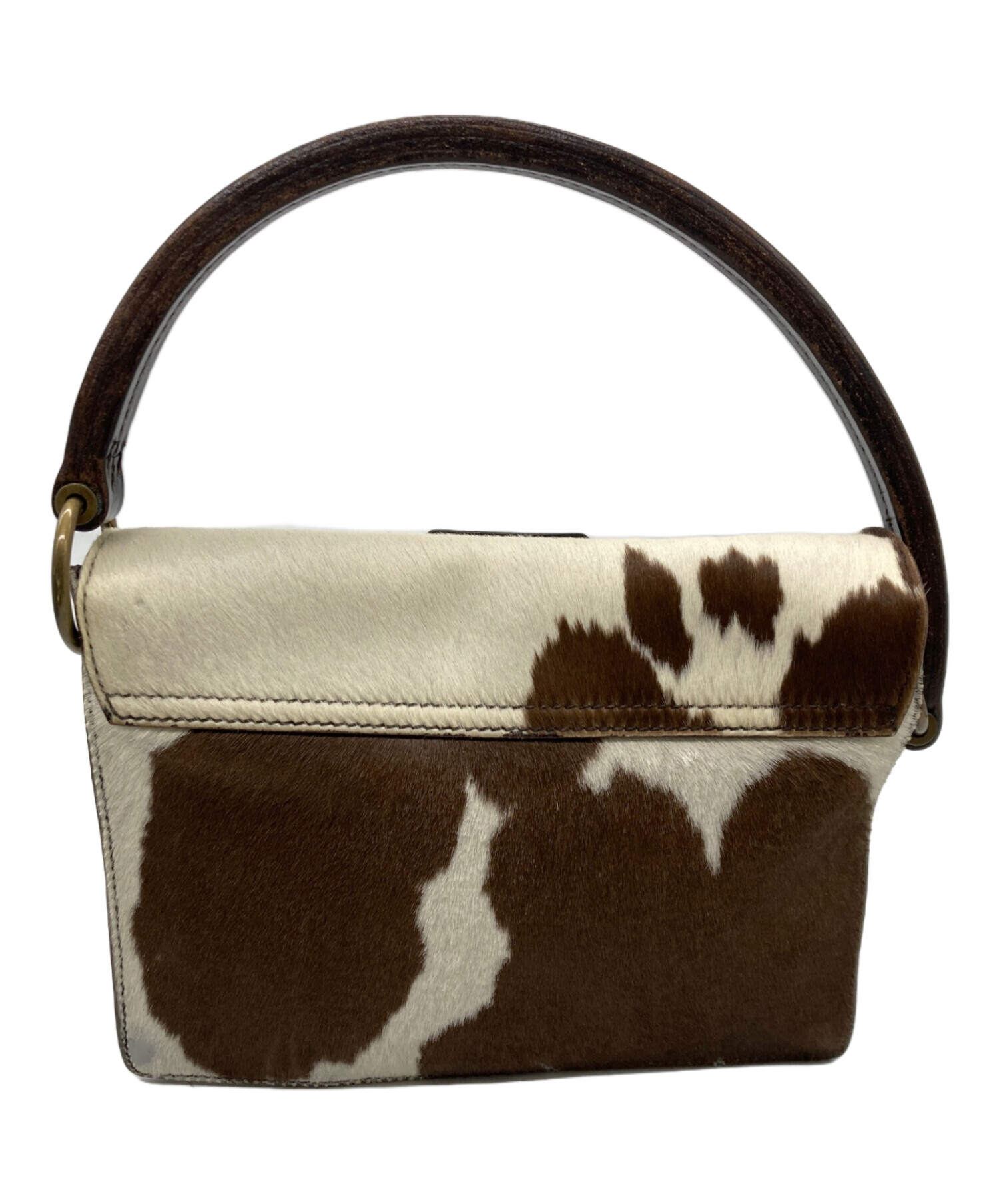 中古・古着通販】MIU MIU (ミュウミュウ) ハラコハンドバッグ ブラウン