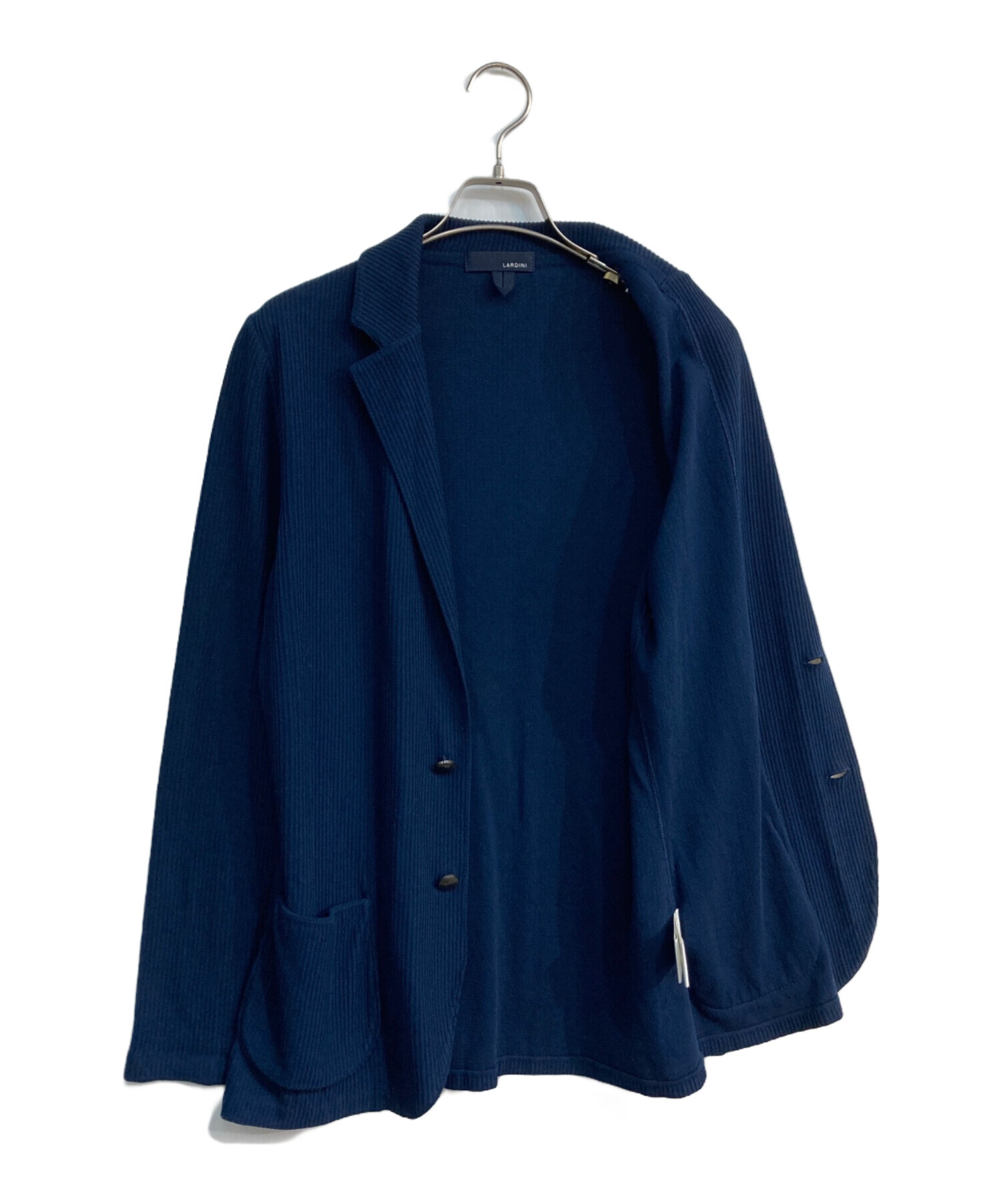 未使用級 LARDINI ストライプ ニット テーラードジャケット XS ブート 未使用級 LARDINI ストライプ ニット テーラードジャケット XS ブート