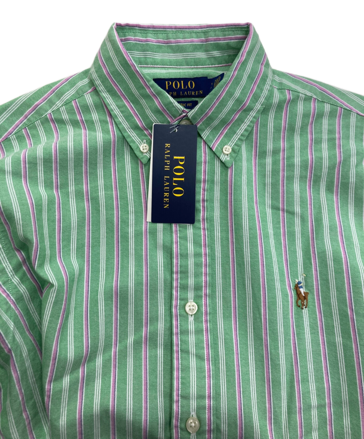 新品未使用タグ付き【POLO Ralph Lauren】ストライプ柄シャツ　S 中古・古着通販】POLO RALPH LAUREN (ポロ・ラルフローレン