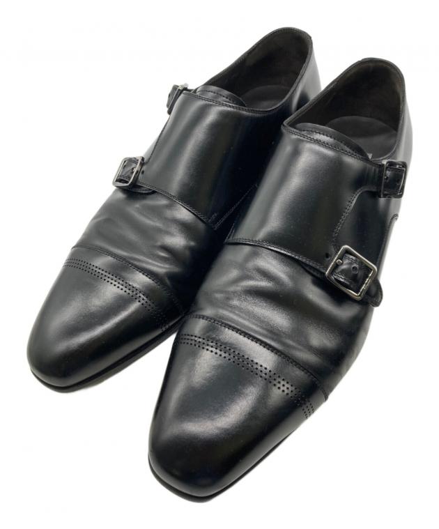 サルバトーレフェラガモ ビジネスシューズ　モンクストラップ　ブラック　26.5 Salvatore Ferragamo ダブルモンクストラップ シューズ