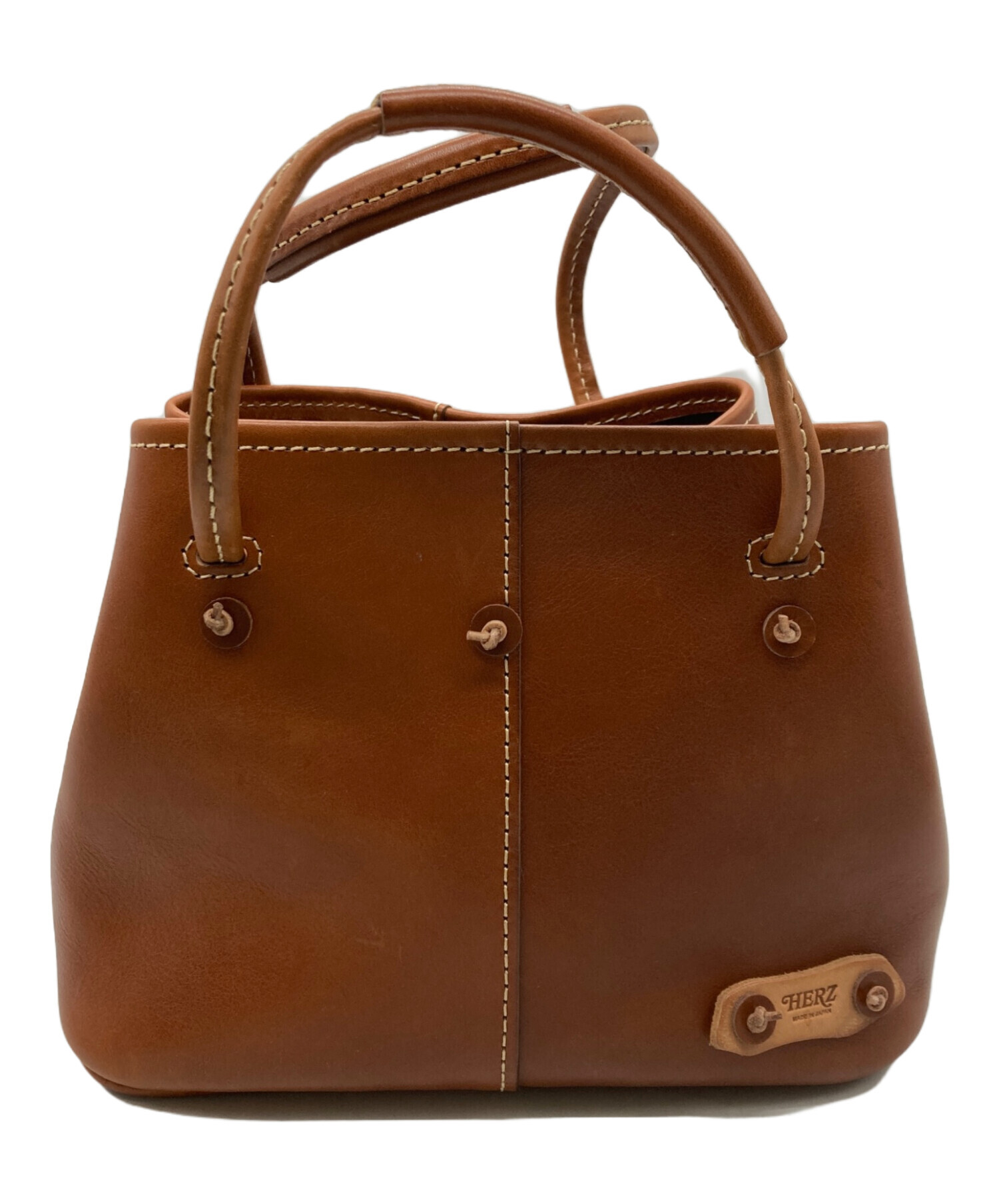 ヘルツ　HERZ トートバッグ　ブラウン 中古・古着通販】Herz (ヘルツ) オールレザートートバッグ ブラウン