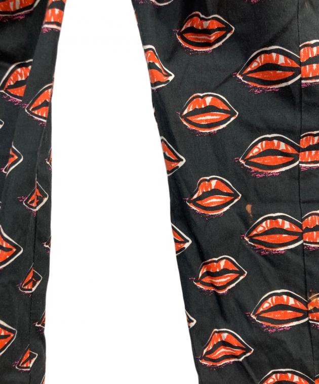 中古・古着通販】PRADA (プラダ) リッププリントパンツ ブラック
