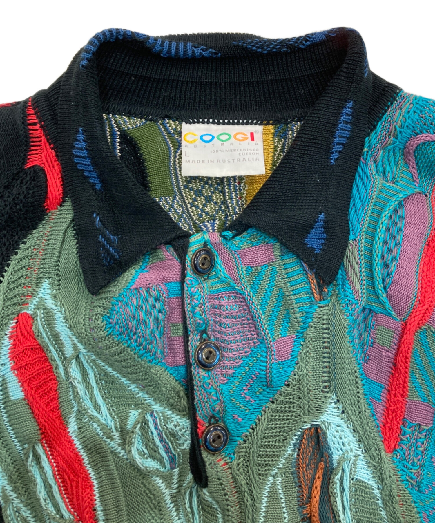 中古・古着通販】COOGI (クージー) 3D襟付ニット 90's ブラック サイズ