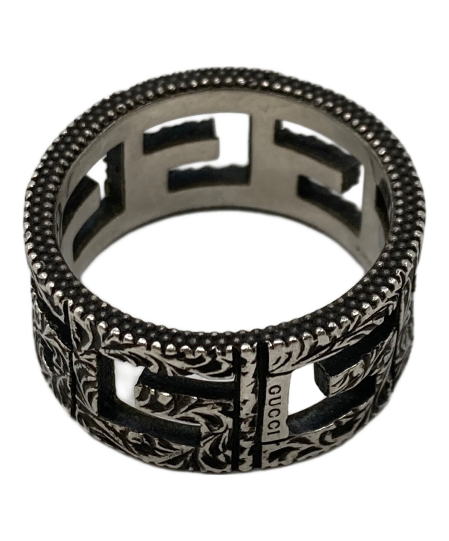 美品✨グッチ GUCCI　指輪　リング　21号　アラベスク　スクエア 中古・古着通販】GUCCI (グッチ) アラベスクスクエアGリング シルバー
