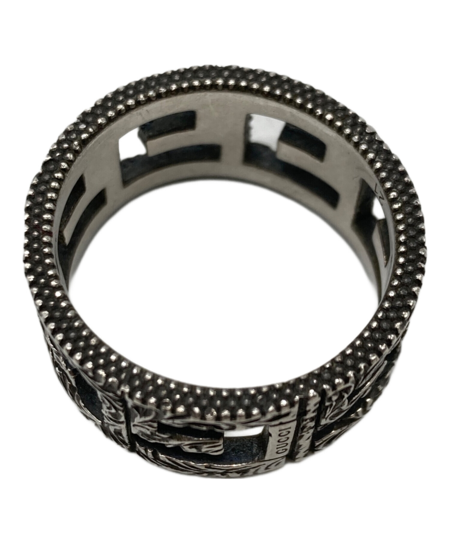 中古・古着通販】GUCCI (グッチ) アラベスクスクエアGリング シルバー