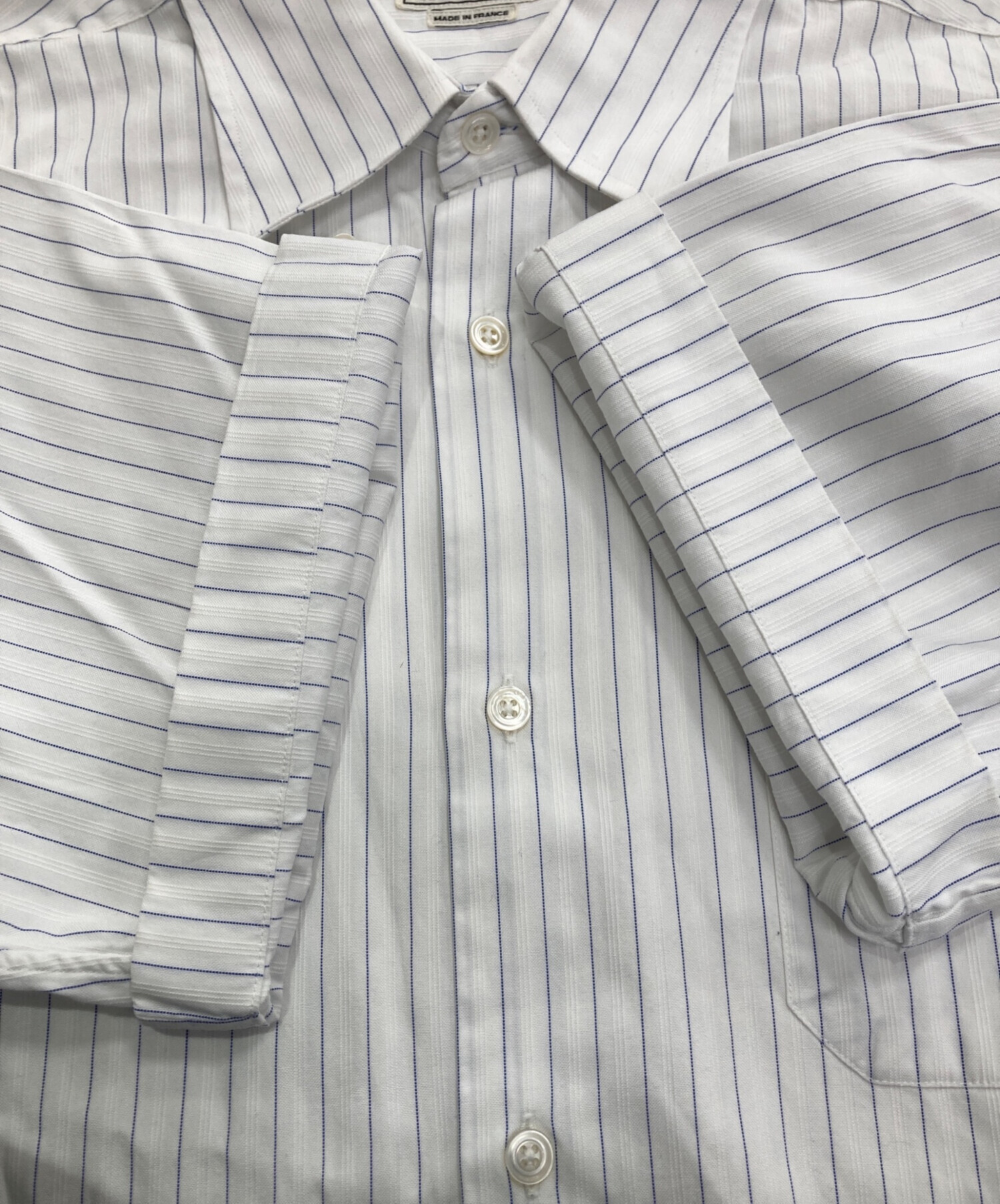 中古・古着通販】HERMES (エルメス) 半袖ストライプシャツ ホワイト