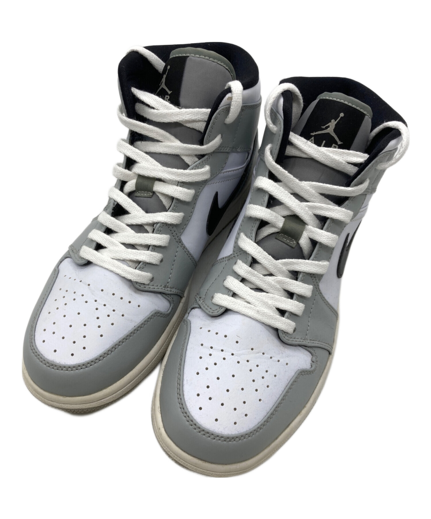 中古・古着通販】NIKE (ナイキ) AIR JORDAN 1 MID グレー×ホワイト 
