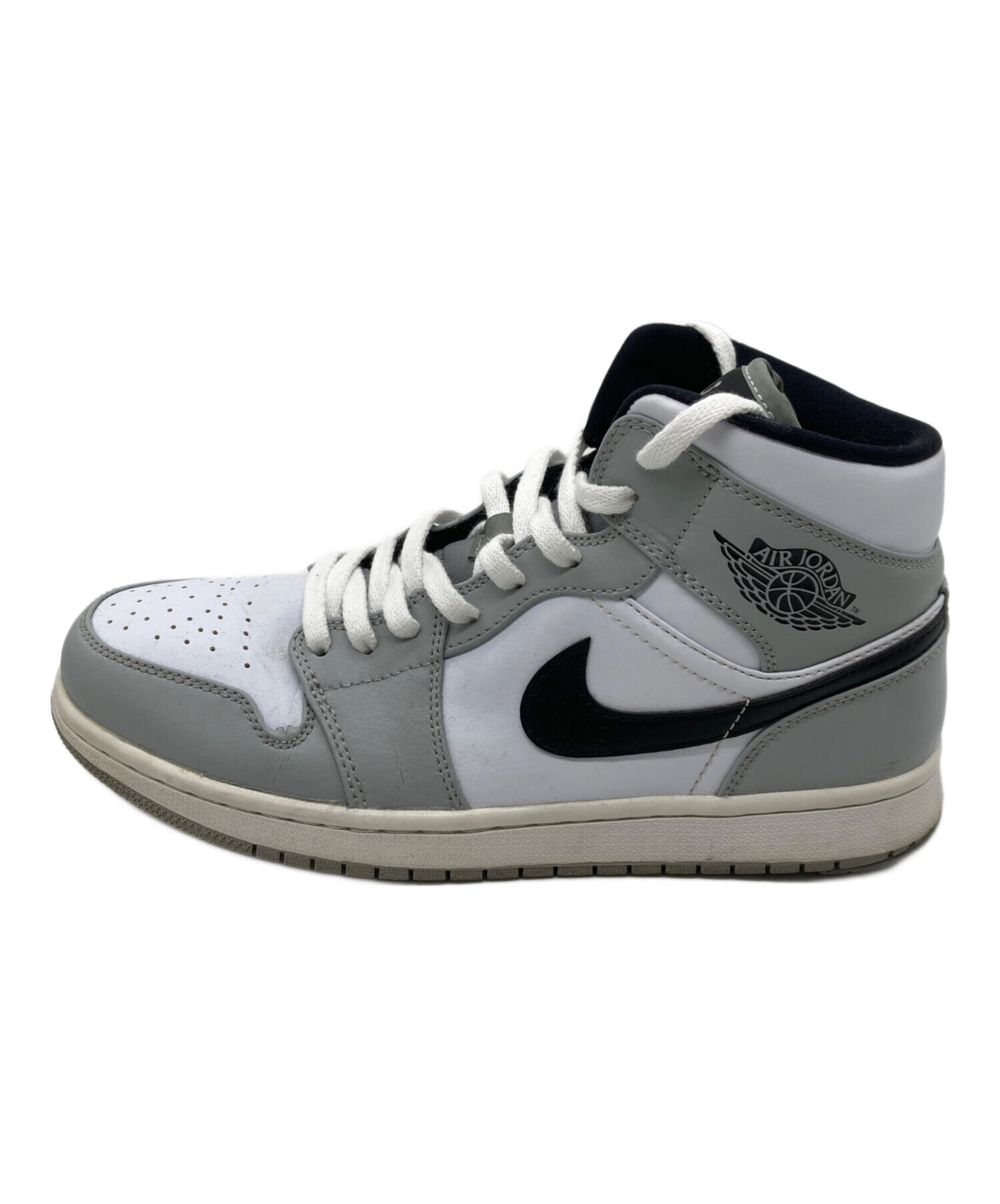 中古・古着通販】NIKE (ナイキ) AIR JORDAN 1 MID グレー×ホワイト 