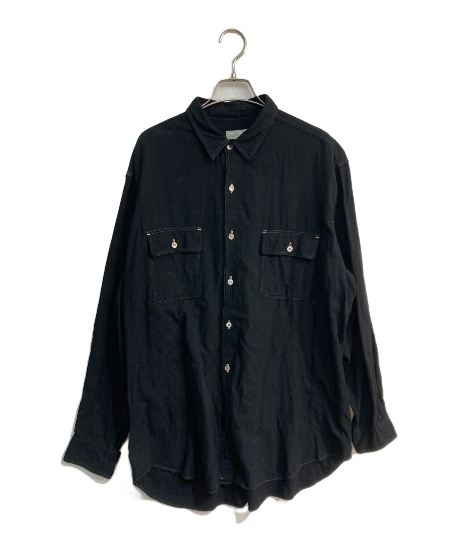 AD1992 90s 田中オム ARCHIVE コットンオーバードレスシャツ 黒 中古・古着通販】COMME des GARCONS HOMME (コムデギャルソン オム