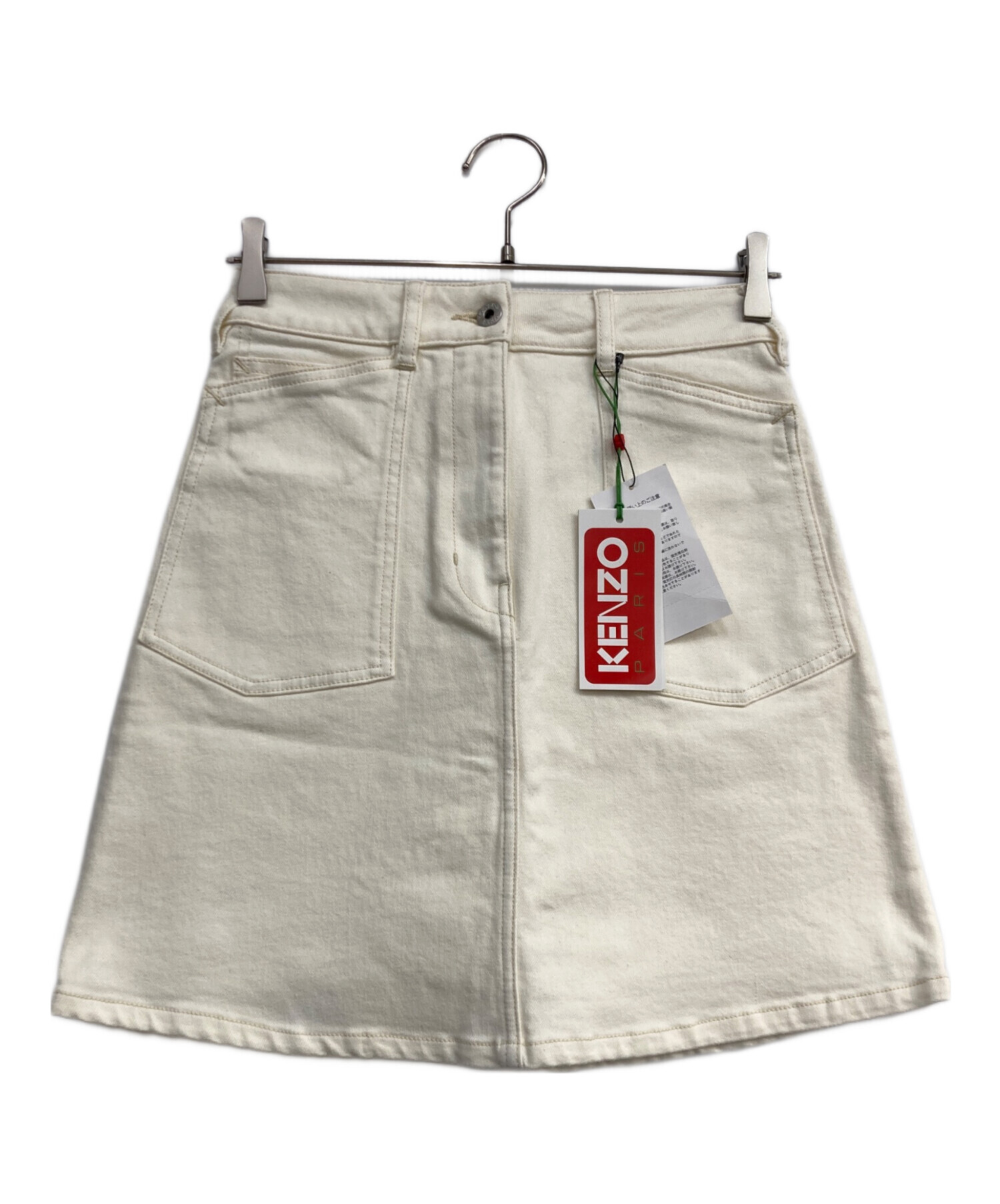 中古・古着通販】KENZO (ケンゾー) デニムスカート ホワイト サイズ:26