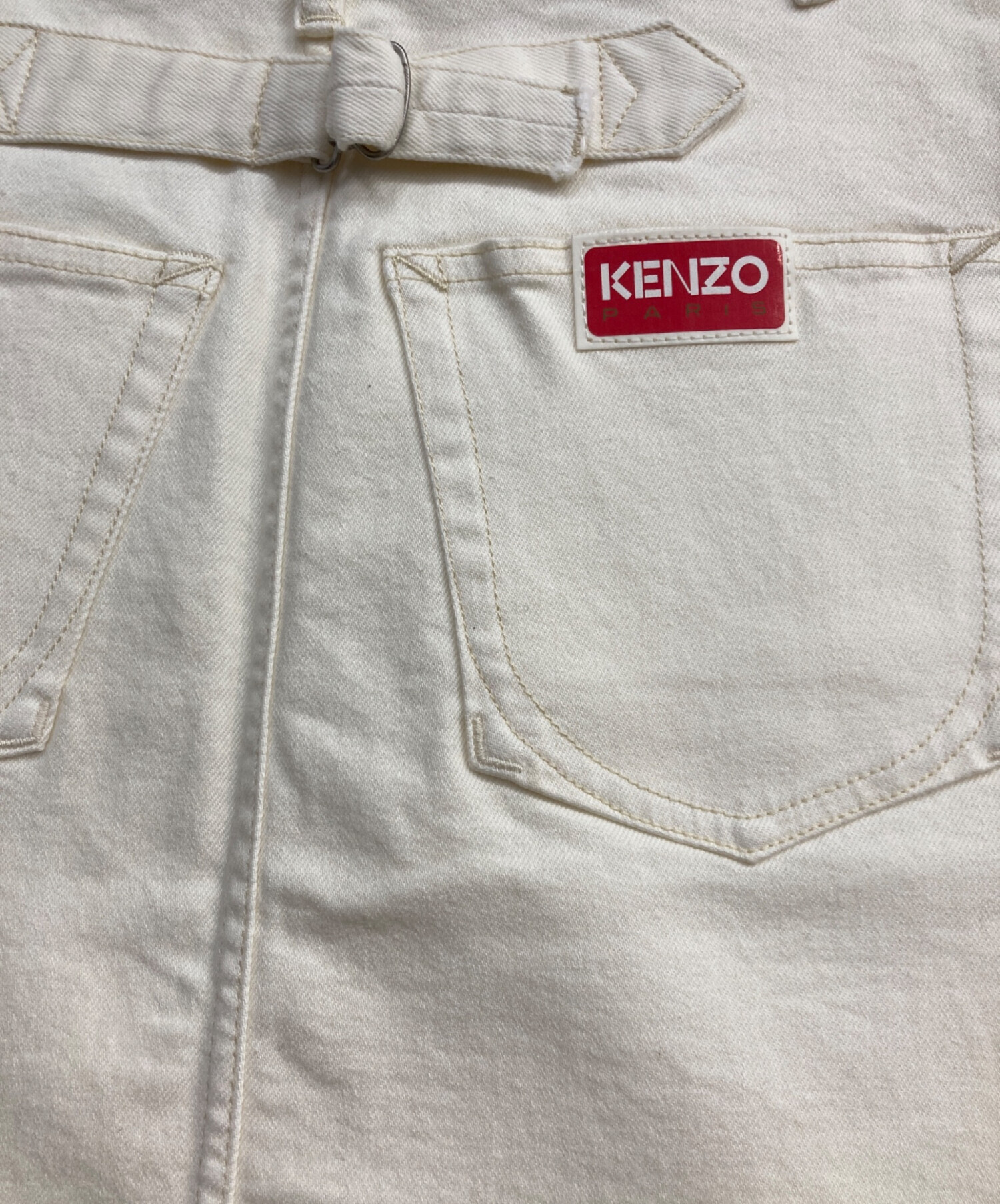 中古・古着通販】KENZO (ケンゾー) デニムスカート ホワイト サイズ:26