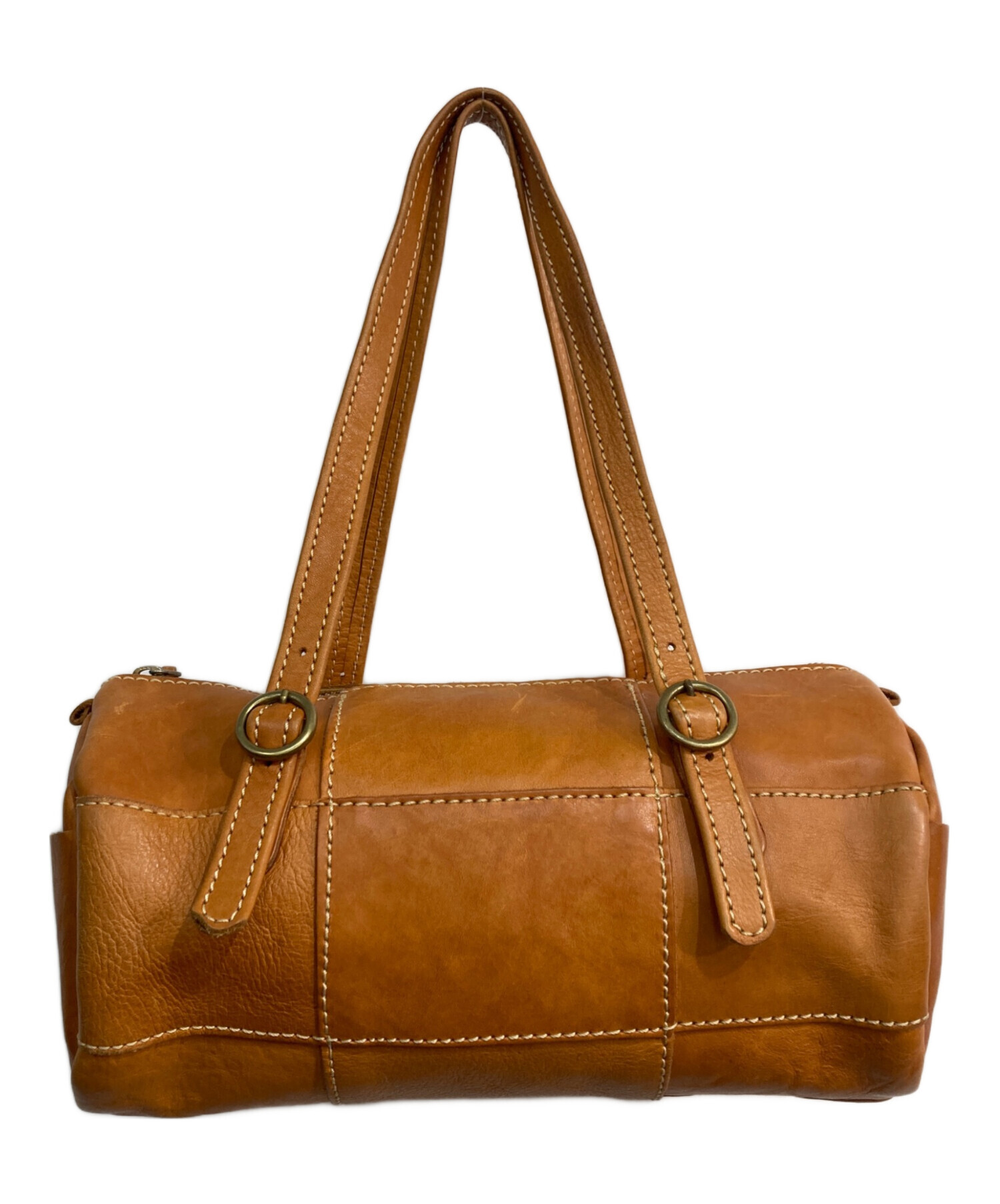 中古・古着通販】Herz (ヘルツ) レザーミニボストンバッグ ブラウン