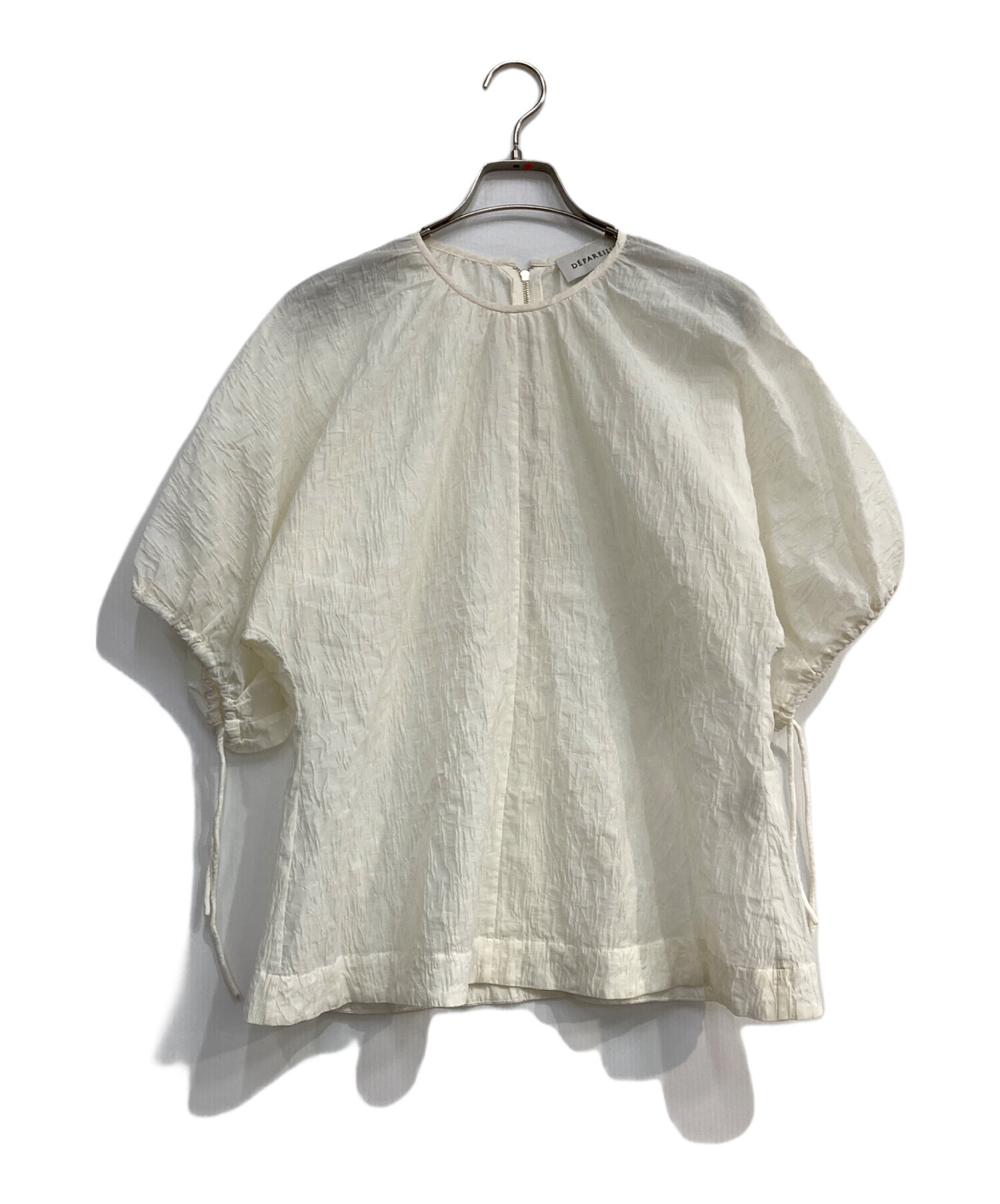 DEPAREILLE デパリエ B1123AFB004 シアーシルクラッフルカラーブラウス ブラウス シャツ ベージュ レディース【中古】6-0129M∞ DEPAREILLE(デパリエ)｜シアーシルクラッフルブラウス/オフホワイト の