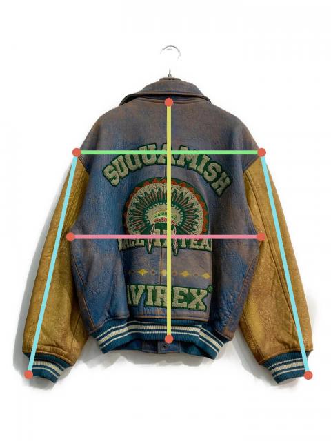 中古・古着通販】AVIREX (アヴィレックス) レザースタジャン ブルー