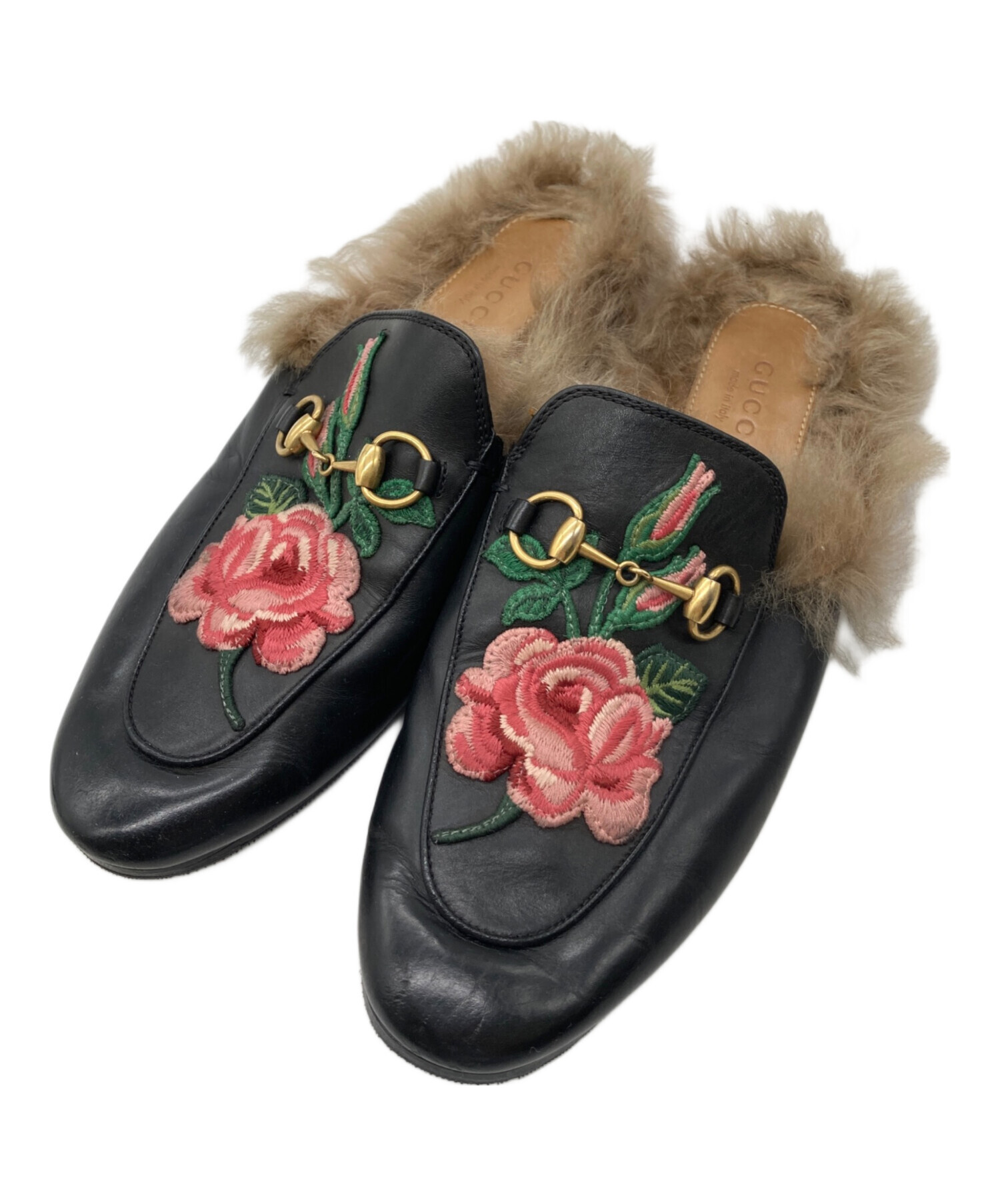 中古・古着通販】GUCCI (グッチ) プリンスタウン レザースリッパ