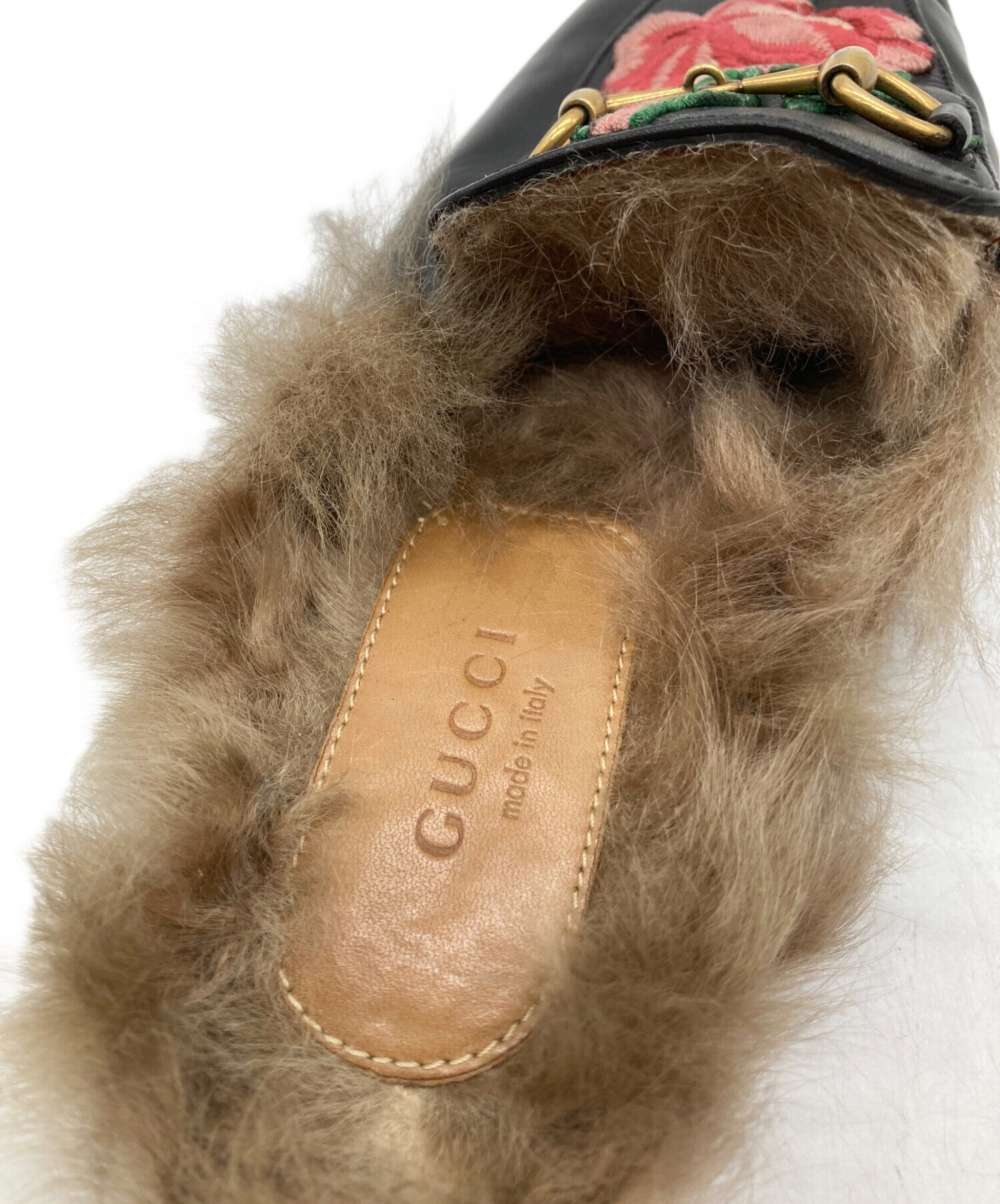 中古・古着通販】GUCCI (グッチ) プリンスタウン レザースリッパ