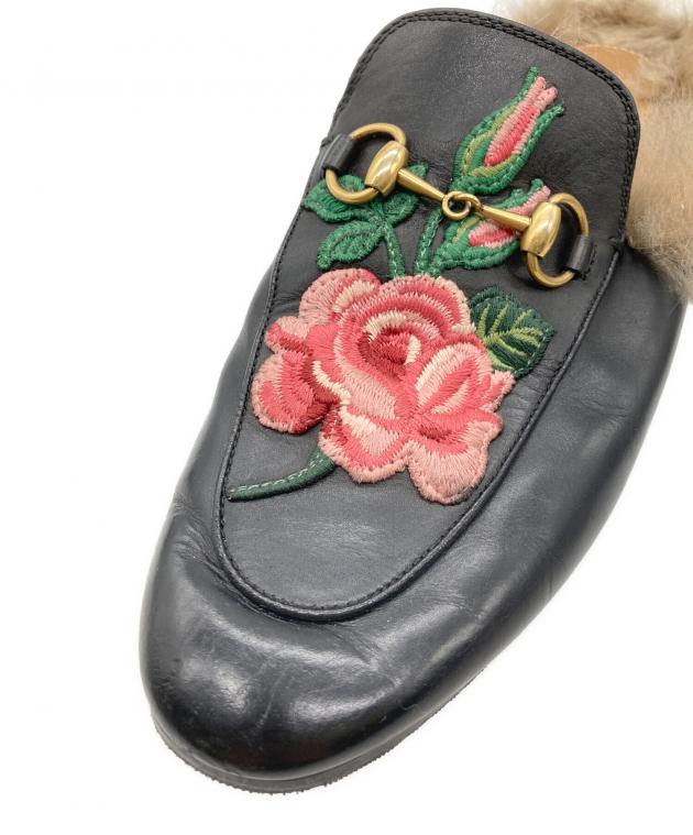 中古・古着通販】GUCCI (グッチ) プリンスタウン レザースリッパ