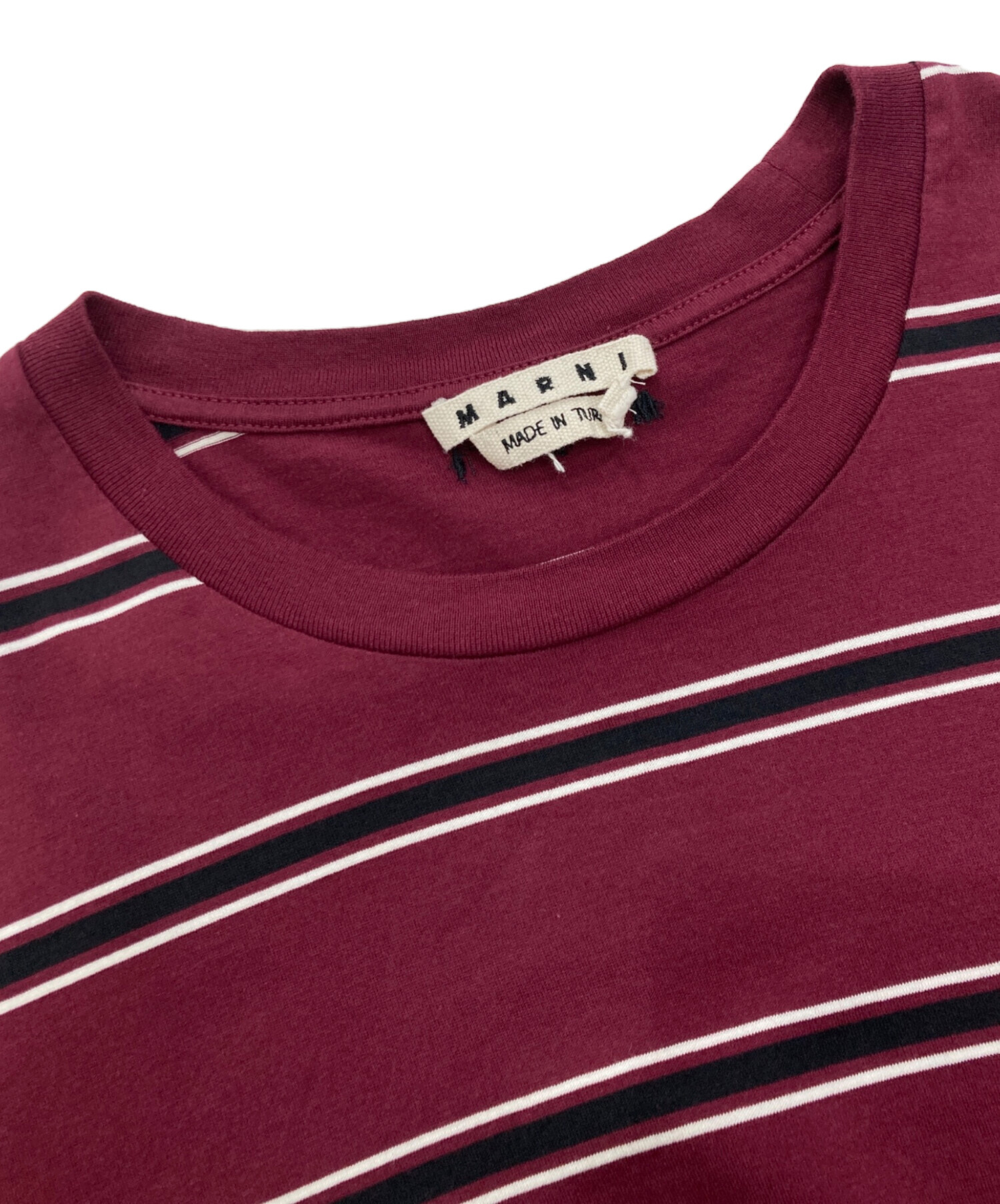 専用■マルニメンズボーダーTシャツMARNIサイズL48 ADANチノおまとめ 中古・古着通販】MARNI (マルニ) ボーダーTシャツ ボルドー サイズ:48