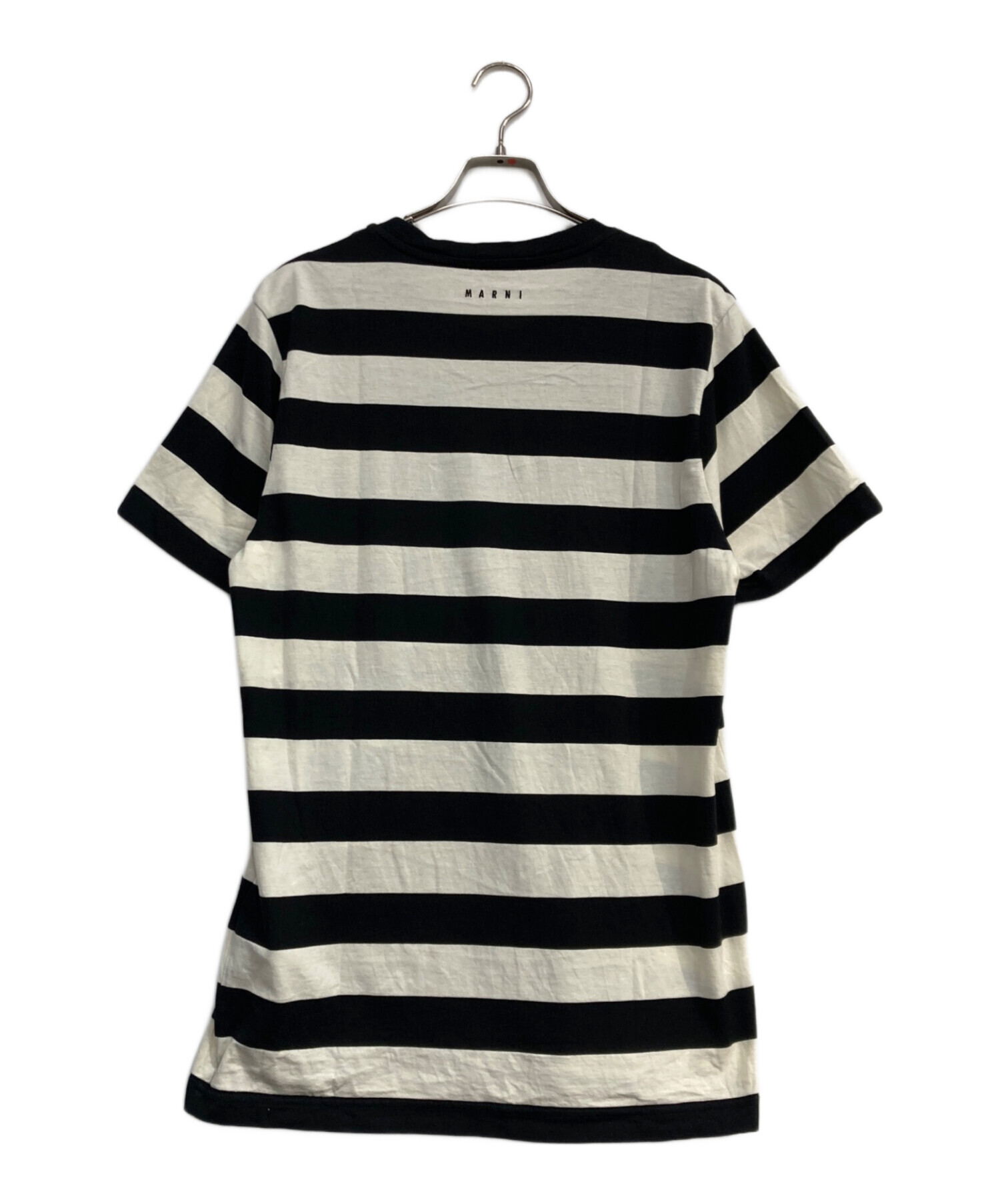 中古・古着通販】MARNI (マルニ) ボーダーTシャツ ホワイト×ブラック 