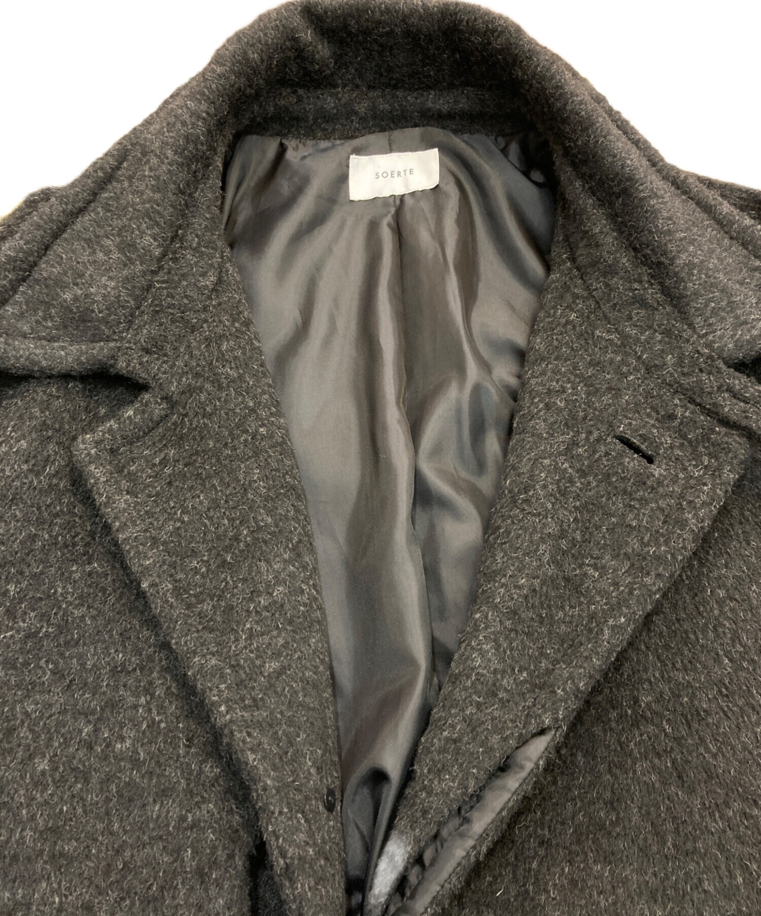 中古・古着通販】soerte (ソエルテ) WOOL BLEND SHAGGY OVER グレー