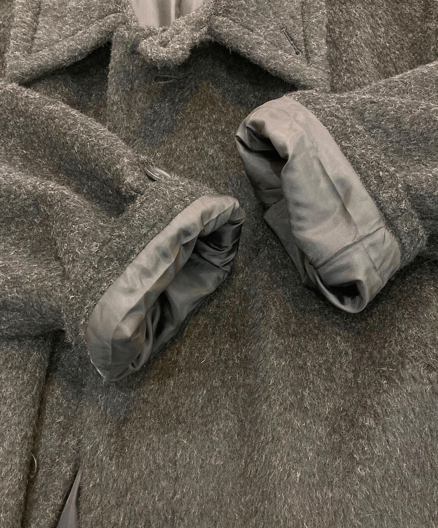 中古・古着通販】soerte (ソエルテ) WOOL BLEND SHAGGY OVER グレー