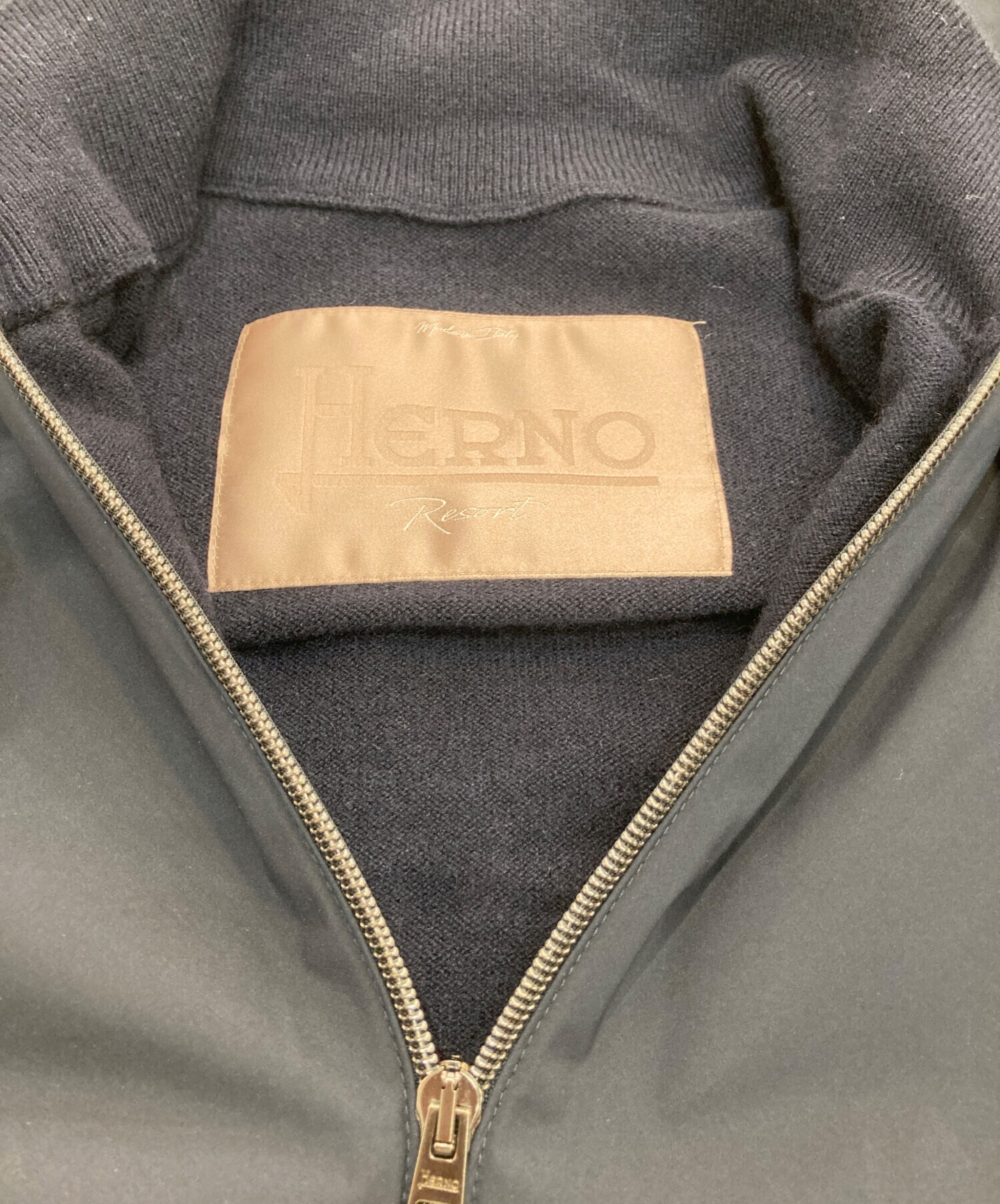 中古・古着通販】HERNO (ヘルノ) カシミヤニットパーカー ネイビー 