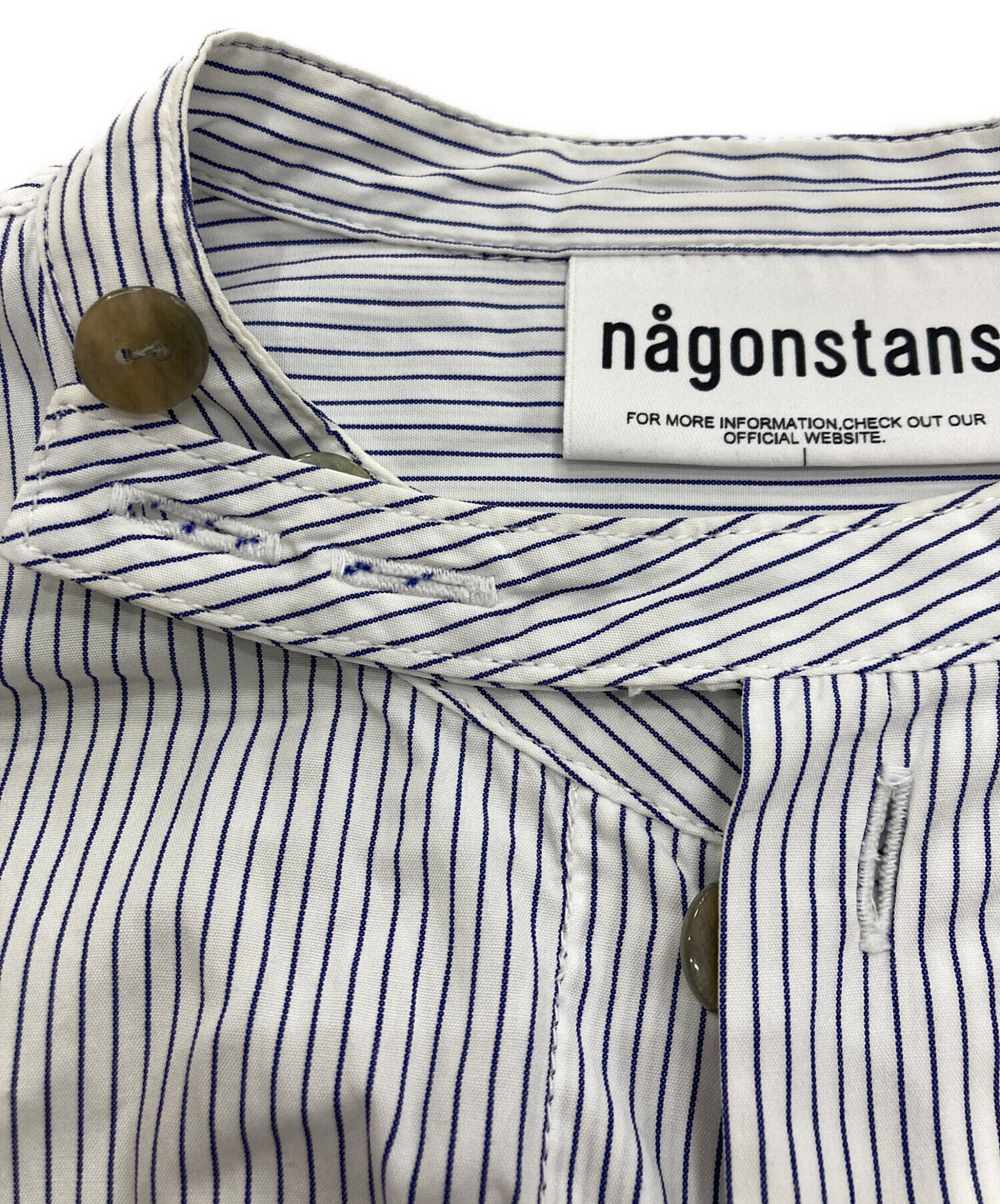 中古・古着通販】nagonstans (ナゴンスタンス) バンドカラーストライプ