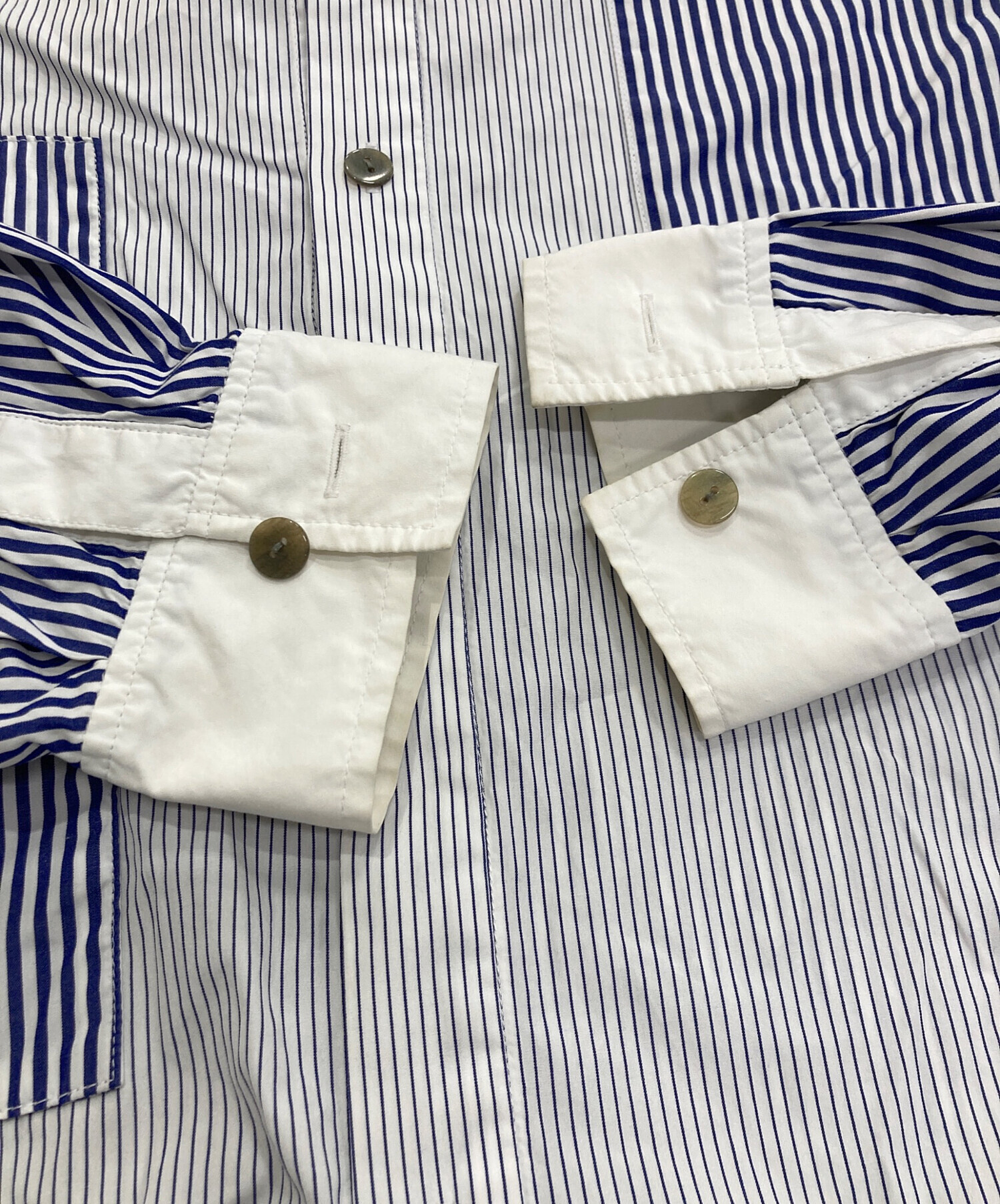 中古・古着通販】nagonstans (ナゴンスタンス) バンドカラーストライプ