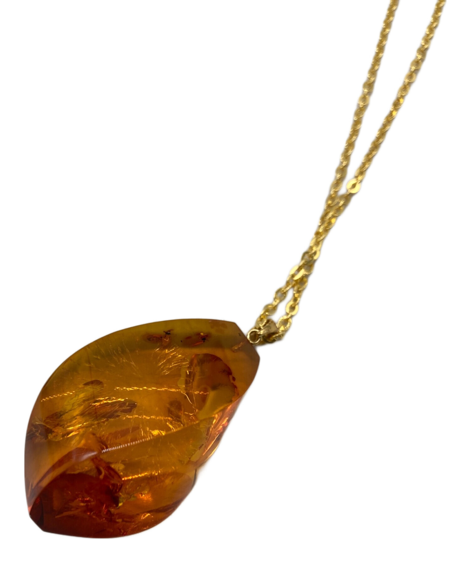 中古・古着通販】久慈琥珀 (クジコハク) 琥珀ネックレス オレンジ