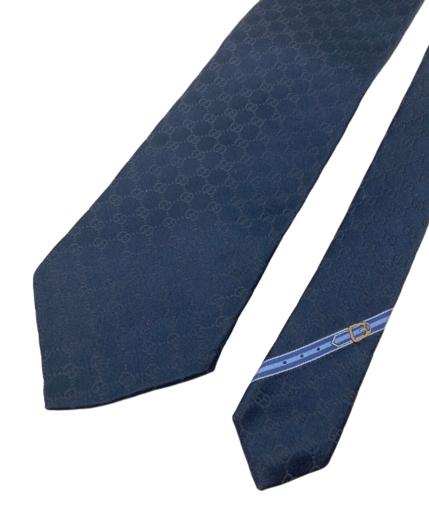 Gucci ネイビー GGパターン ネクタイ 新品未使用 中古・古着通販】GUCCI (グッチ) GGロゴパターン シルクネクタイ