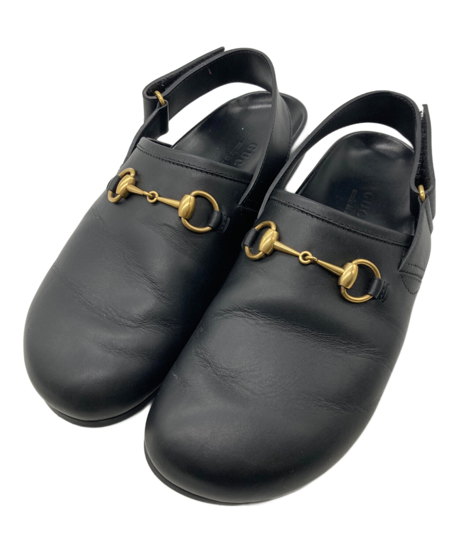 中古・古着通販】GUCCI (グッチ) ホースビットレザーサンダル ブラック