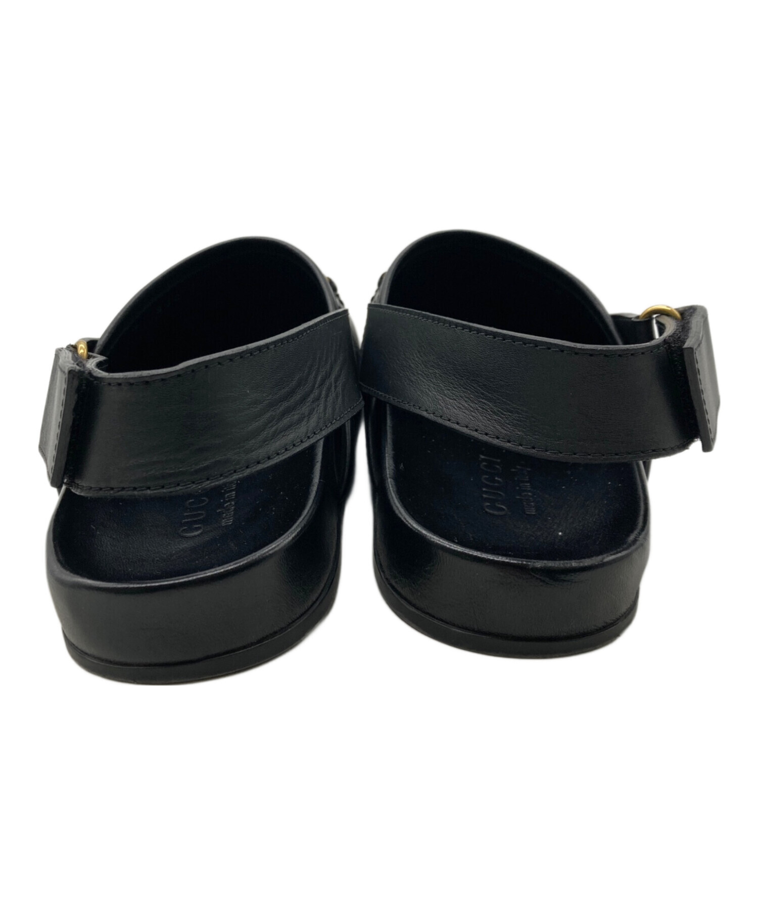 中古・古着通販】GUCCI (グッチ) ホースビットレザーサンダル ブラック