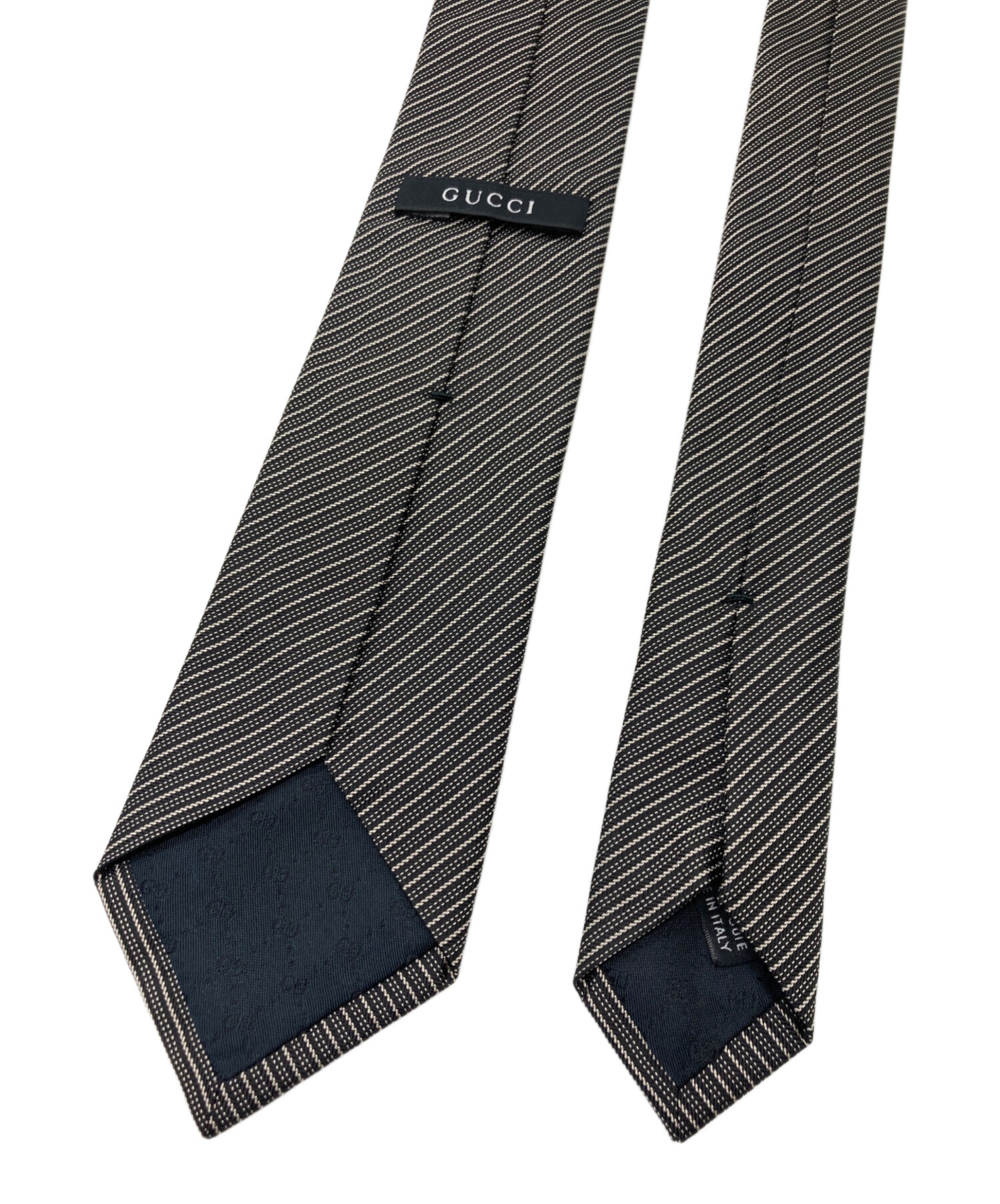 中古・古着通販】GUCCI (グッチ) シルクネクタイ ベージュ×グレー