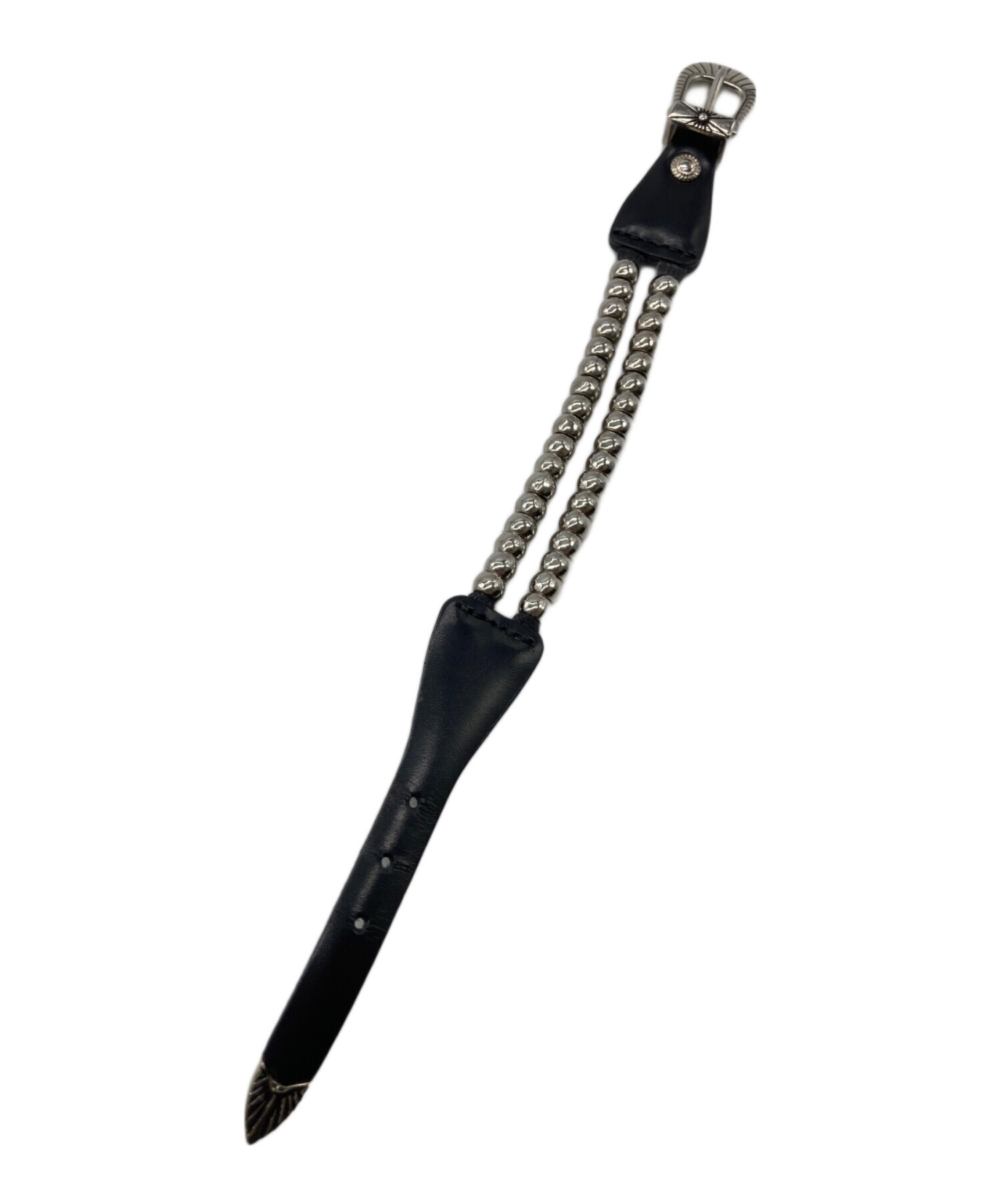 中古・古着通販】TOGA (トーガ) レザー ビーズ ブレスレット ブラック