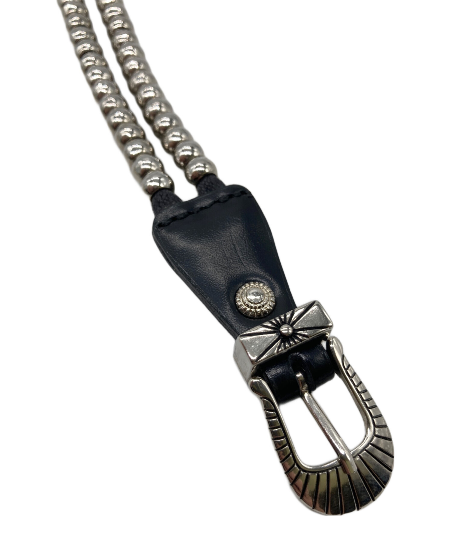 中古・古着通販】TOGA (トーガ) レザー ビーズ ブレスレット ブラック