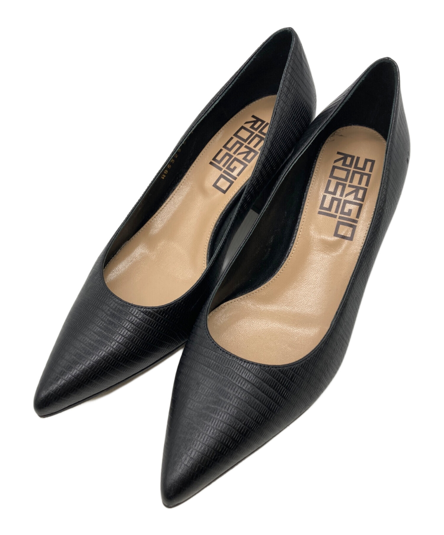 Sergio Rossi ブラックレザーハイヒールパンプス　37 中古・古着通販】sergio rossi (セルジオロッシ) ヒールパンプス