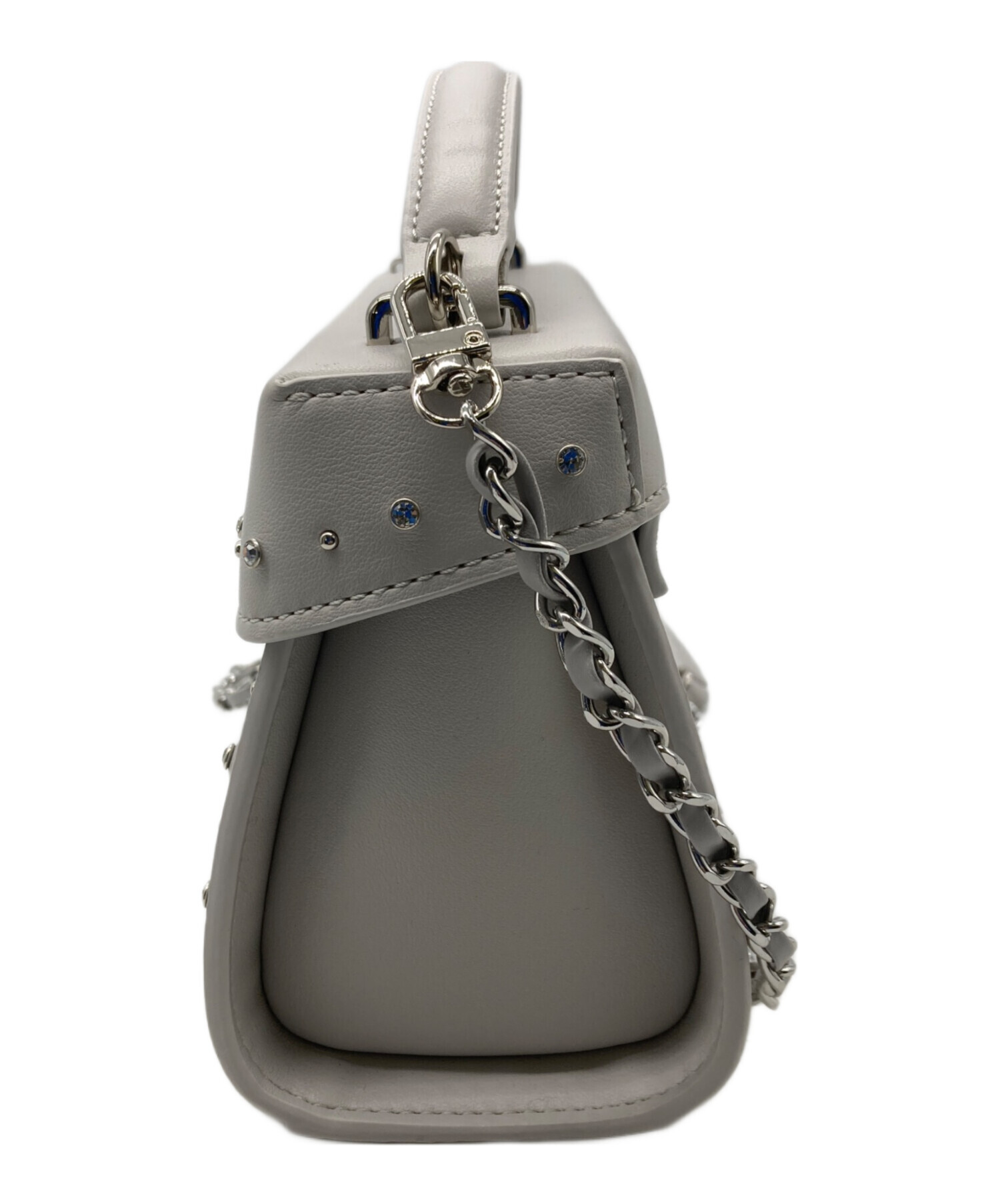 【最終価格】セルフォード　バッグ　リュタン　ポシェット　ミニ　グレー 中古・古着通販】CELFORD (セルフォード) リュタン ビジュースタッズ