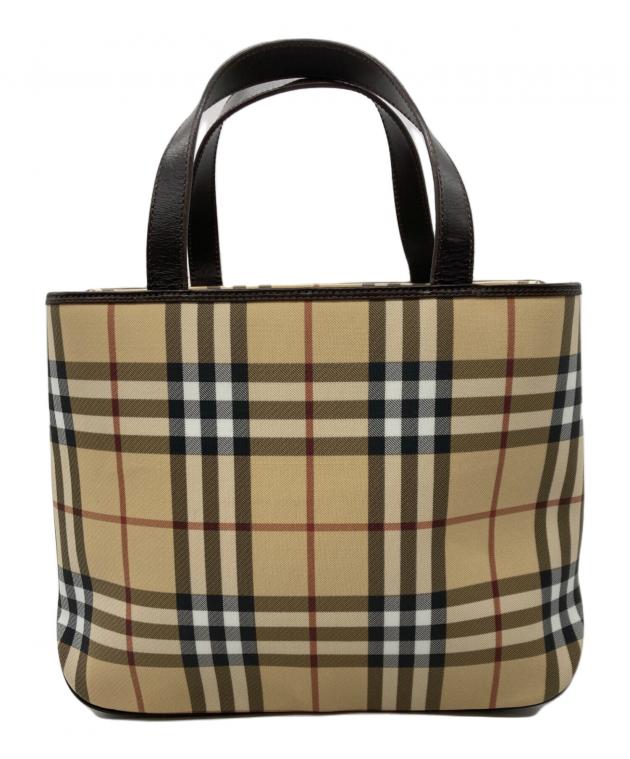 バーバリー ロンドン BURBERRY LONDON ハンドバッグ ブラウン 中古・古着通販】BURBERRY LONDON (バーバリーロンドン) ノバチェック
