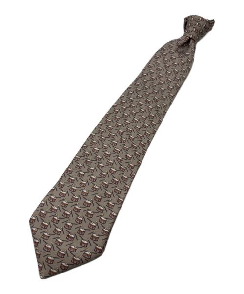 中古・古着通販】HERMES (エルメス) シルクネクタイ グレー サイズ