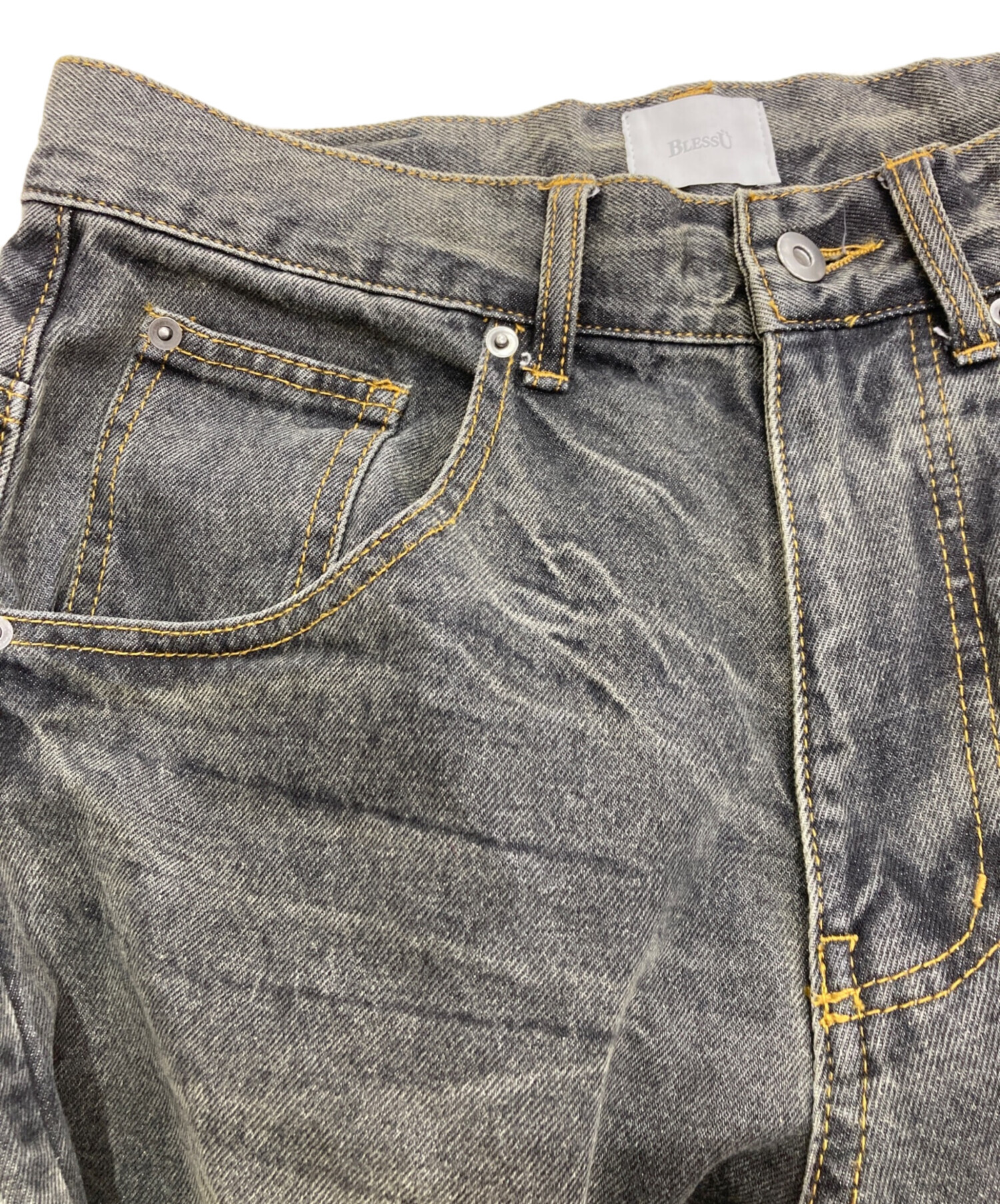 BLESS Ü ブレスユー baggy denim pants ダークブラウン bless u ダークブラウンデニム - メルカリ