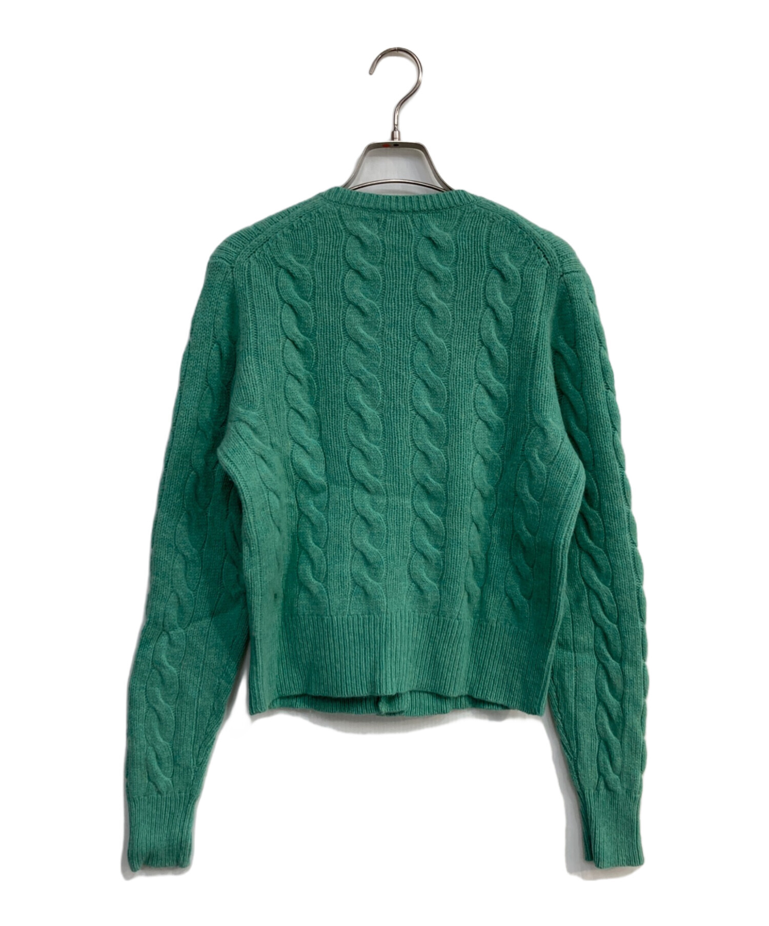 80s-90s ポロラルフローレン ケーブルニット カーディガン 緑　M 中古・古着通販】POLO RALPH LAUREN (ポロ・ラルフローレン) カシミヤ