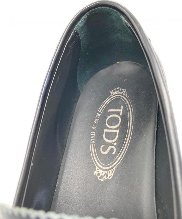 【再値下げしました！】TOD'S ネイビー クロコダイル型押し ローファー 中古・古着通販】TOD'S (トッズ) コインローファー ネイビー サイズ:8