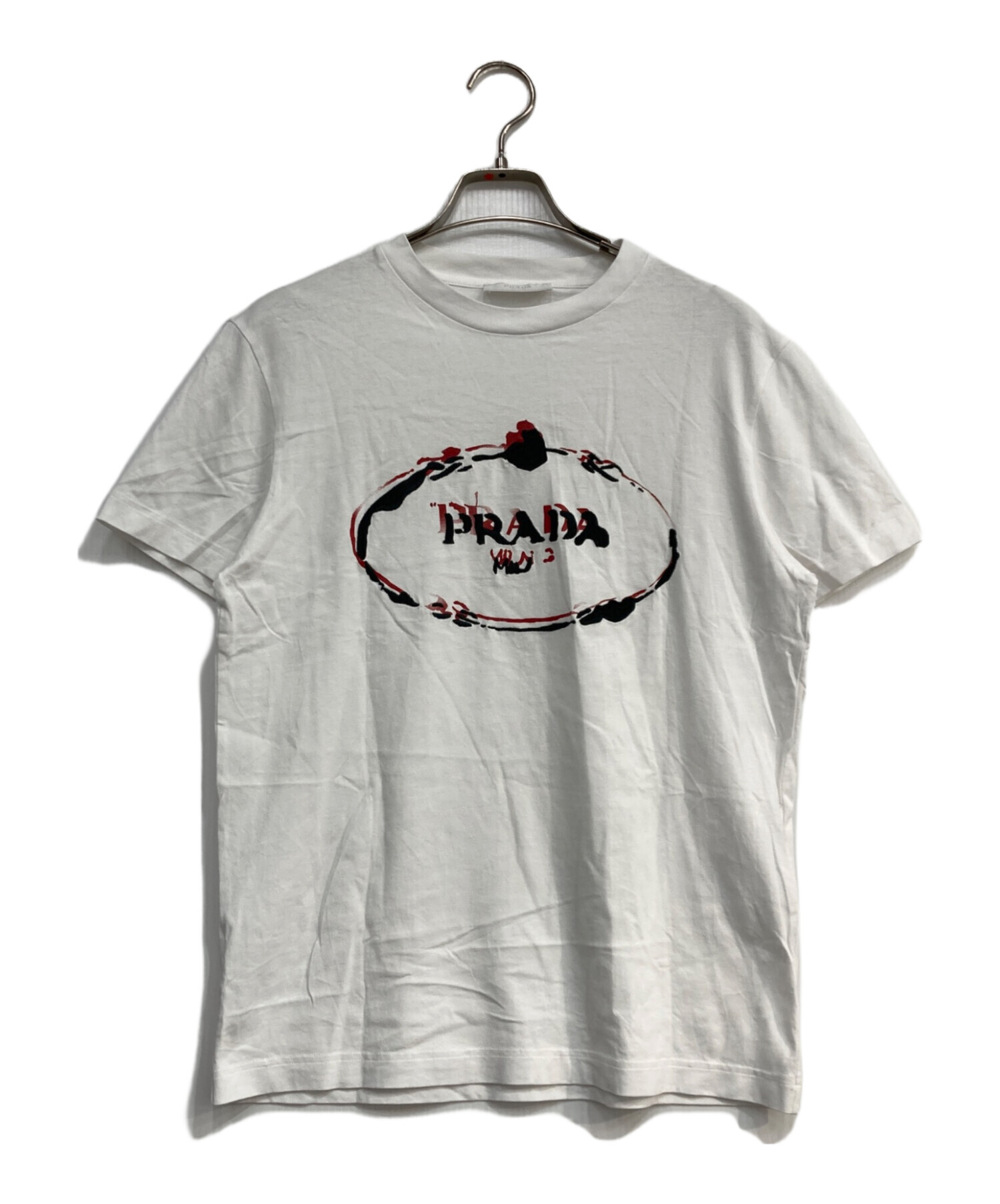 中古・古着通販】PRADA (プラダ) ロゴTシャツ ホワイト サイズ:S