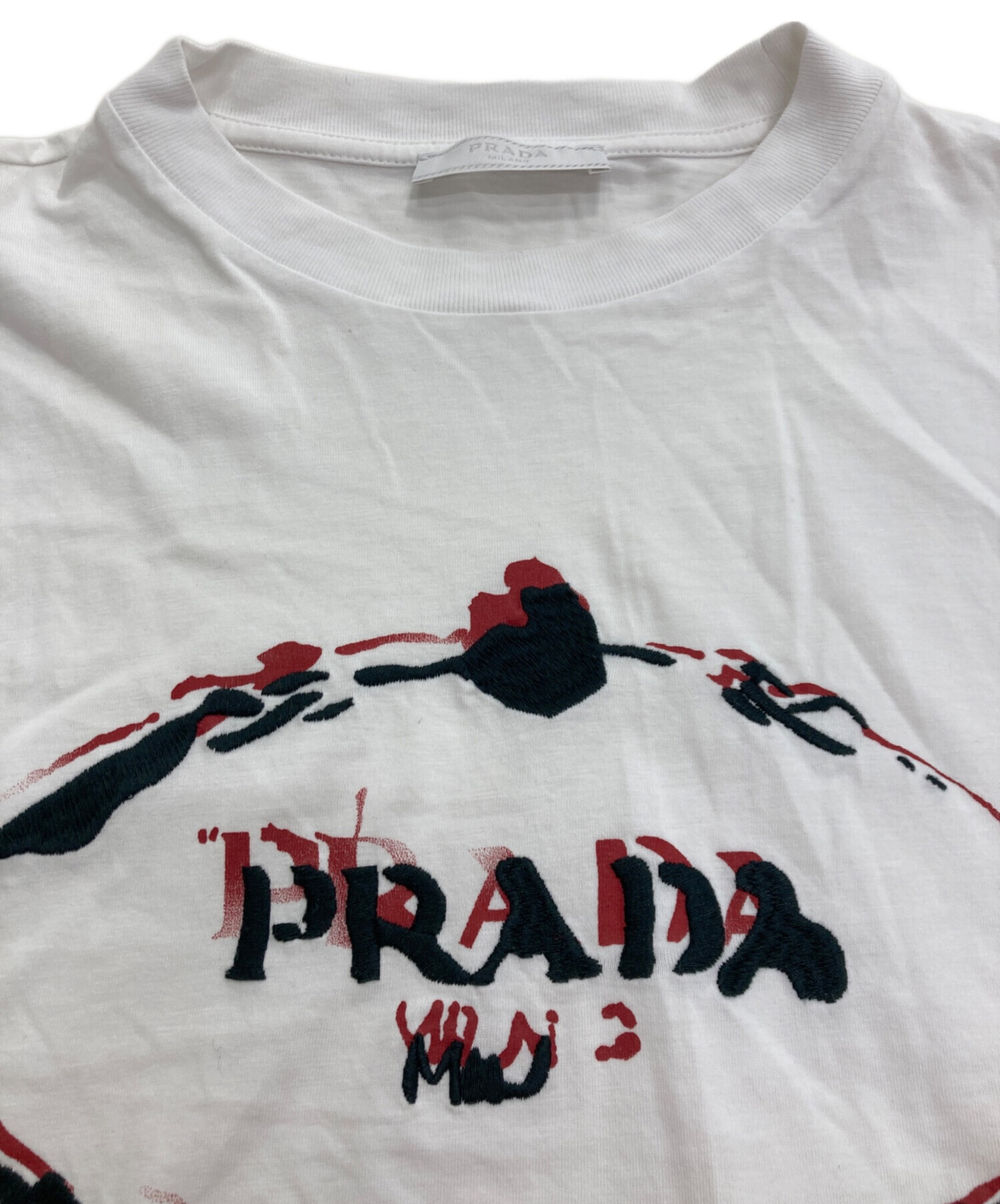 中古・古着通販】PRADA (プラダ) ロゴTシャツ ホワイト サイズ:S