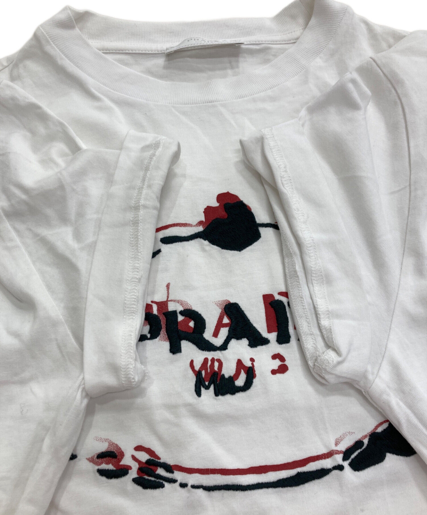 プラダ PRADA シャツ 衣料品 トップス コットン レディース ホワイト系 【中古】 プラダ(PRADA)プラダ ニット 衣料品 トップス レディース P24A2S S232