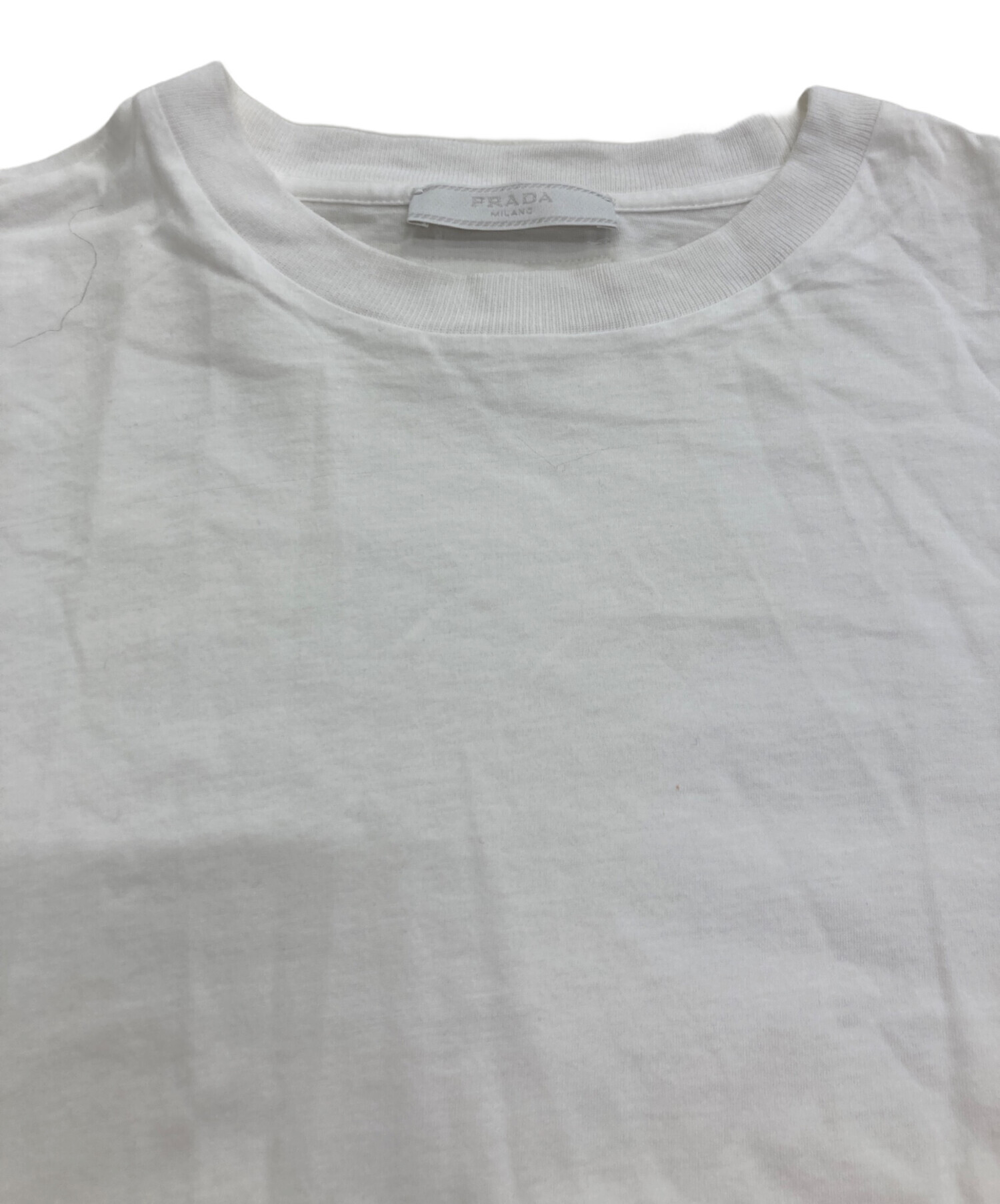 PRADA プラダ Tシャツ・カットソー S 白 【古着】【中古】【送料無料】 中古・古着通販】PRADA (プラダ) ブランドロゴTシャツ ホワイト サイズ