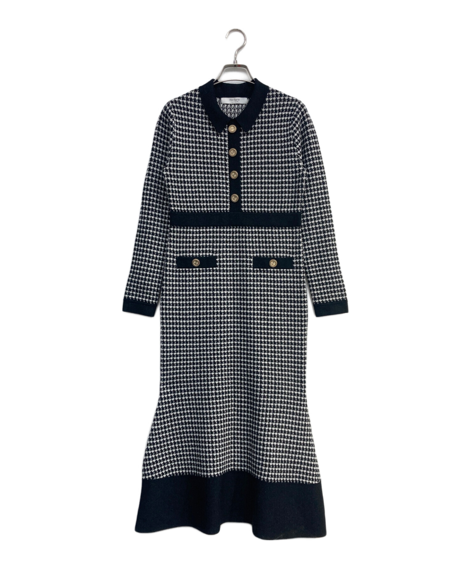 ワンピース BuckinghamHoundstoothKnitDress Herlipto ワンピース BuckinghamHoundstoothKnitDress Herlipto herlipto
