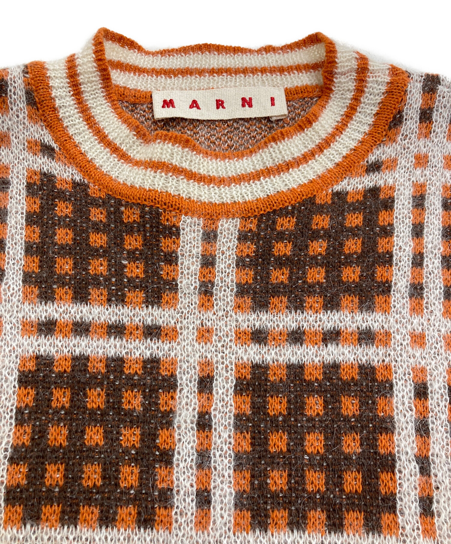 MARNI タートルネックニット 中古・古着通販】MARNI (マルニ) チェック柄タートルネックニット 23AW