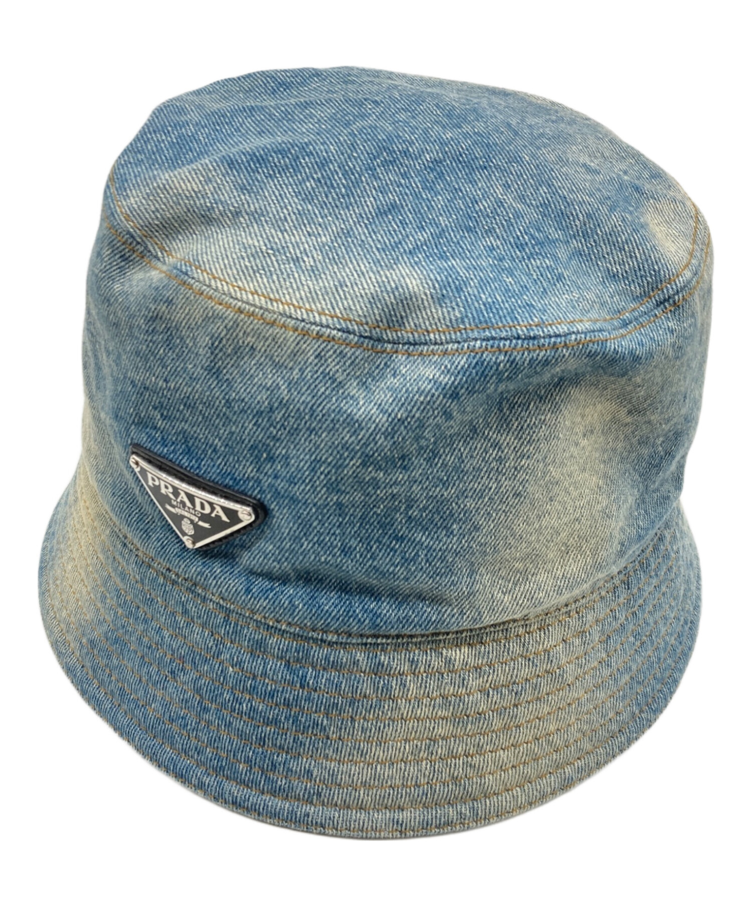 中古・古着通販】PRADA (プラダ) トライアングルロゴデニムバケット