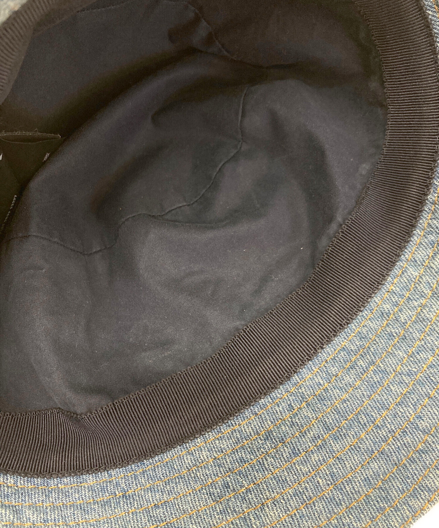 PRADA デニム バケットハットL ブラック トライアングルロゴ PRADA デニム バケットハットL ブラック トライアングルロゴ